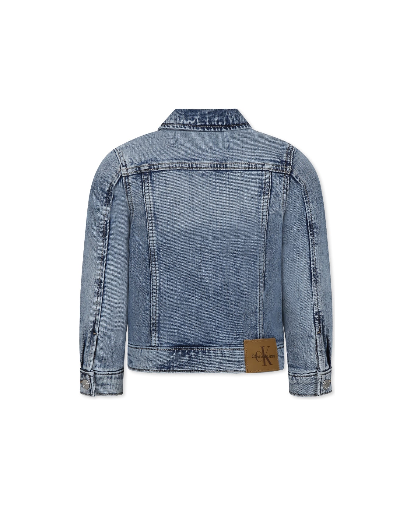Calvin Klein Denim Jacket For Girl With Logo - Denim