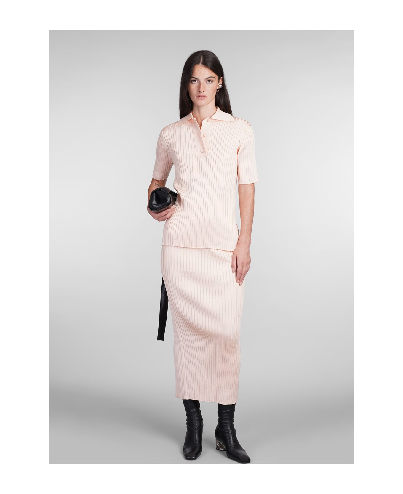 Jil Sander Polo In Rose-pink Viscose - rose-pink