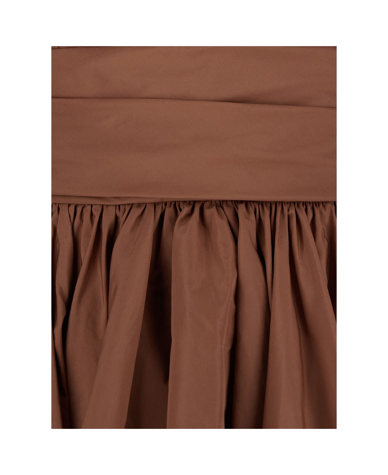 Pinko Brown Sleeveless Mini Dress With Pinces In Taffetà Woman - Brown