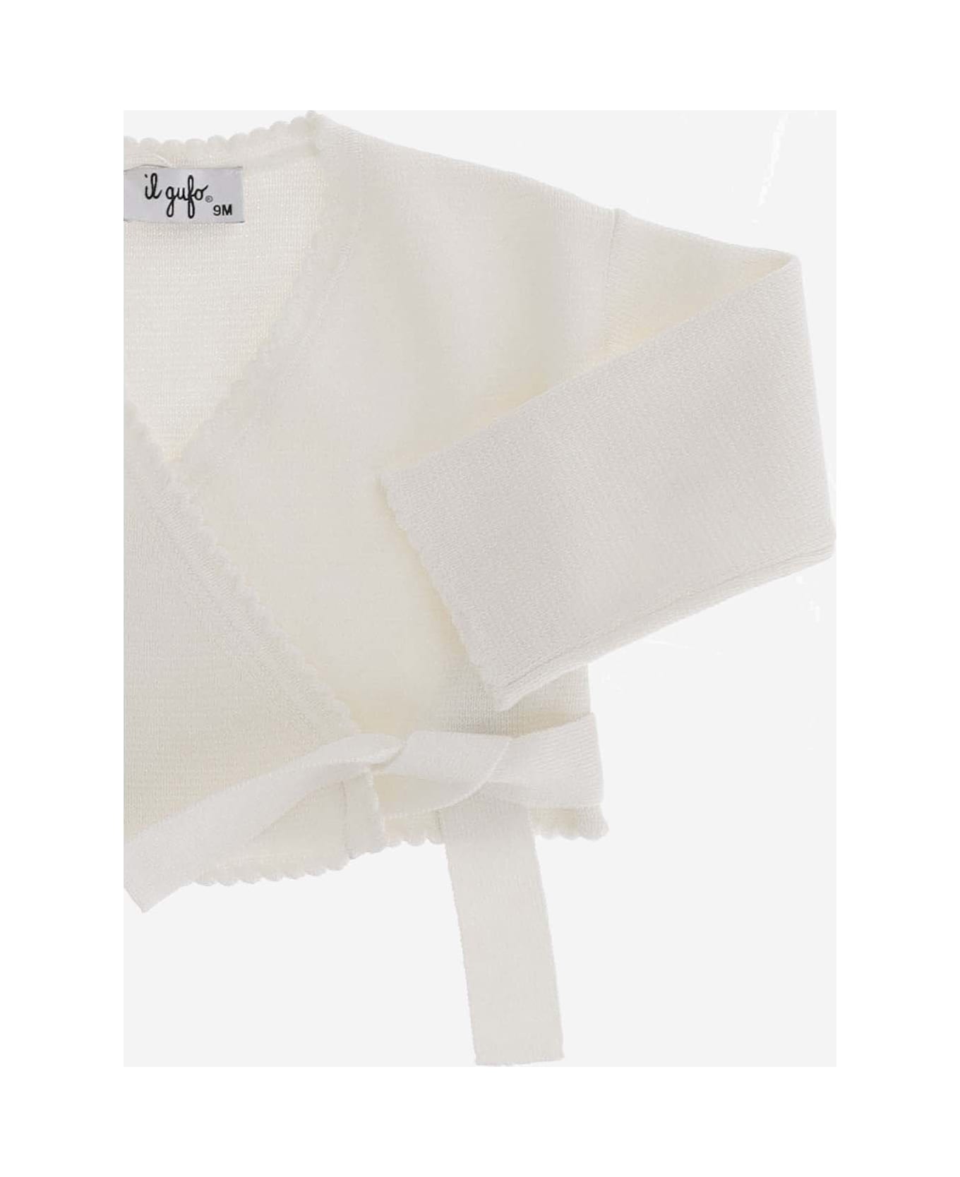 Il Gufo Cotton Cardigan - White ニットウェア＆スウェットシャツ