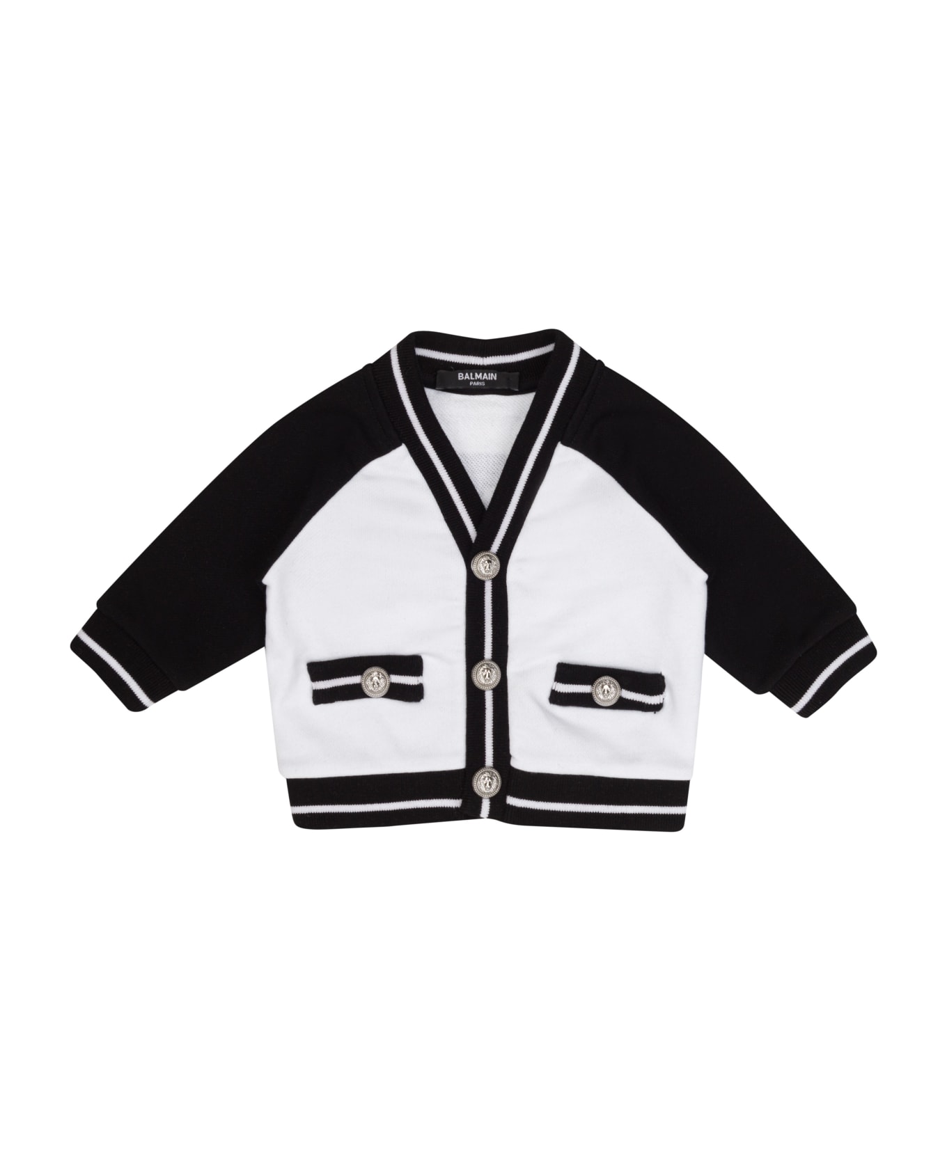 Balmain Two-tone Jacket - White ニットウェア＆スウェットシャツ