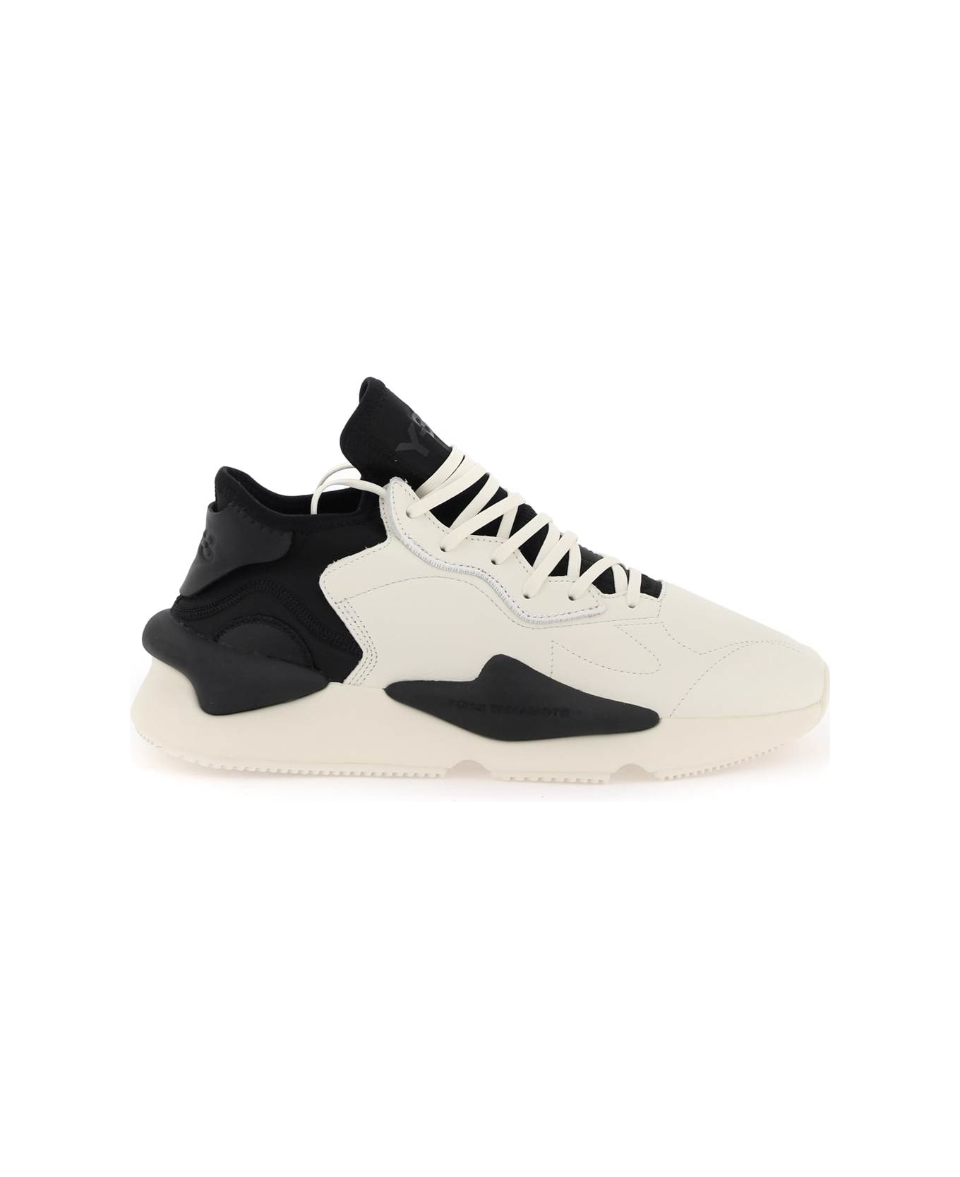 Y-3 Kaiwa Leather And Fabric Low-top Sneakers - White スニーカー