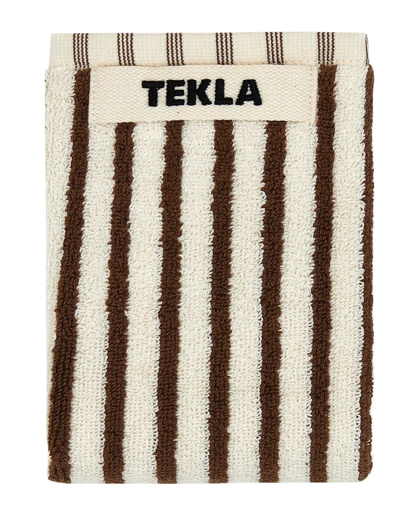 Tekla Embroidered Terry Towel - Brown