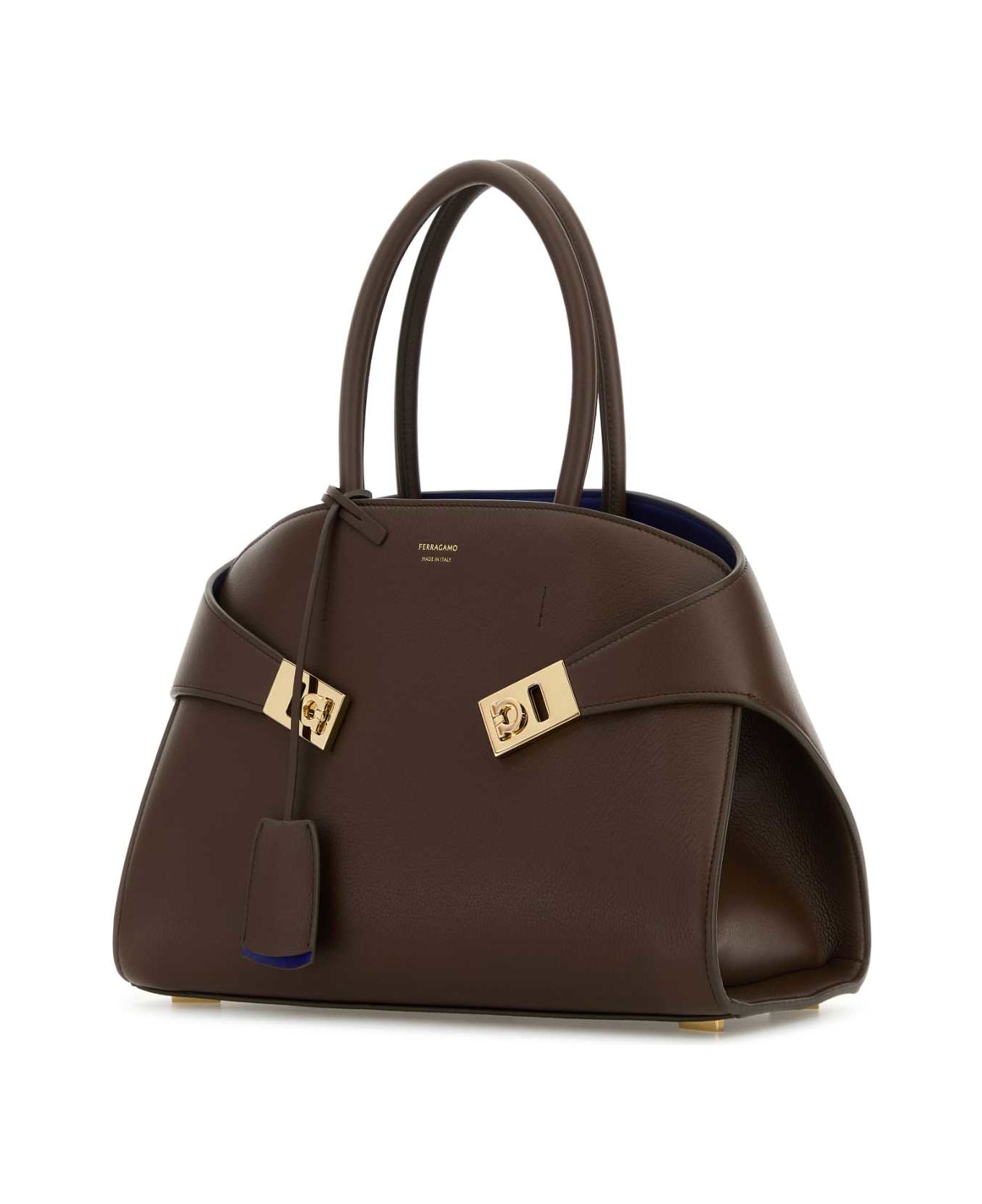 Ferragamo Brown Leather Small Hug Handbag - CLAYLAPIS