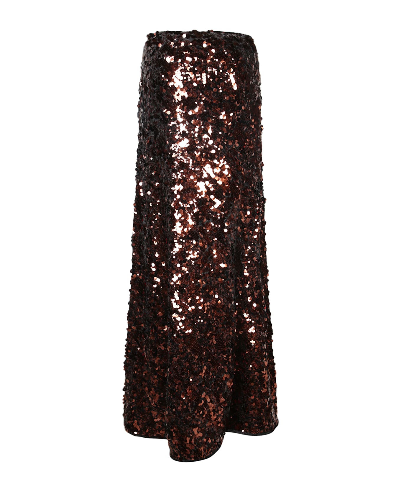 Ganni Brown Sequin Maxi Skirt - Brown