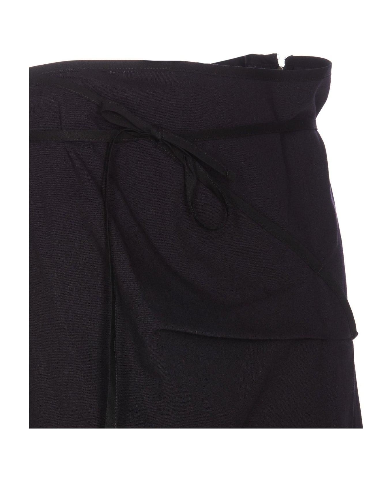 Lemaire Wrapped Asymmetric Tied Midi Skirt - MIDNIGHT INDIGO