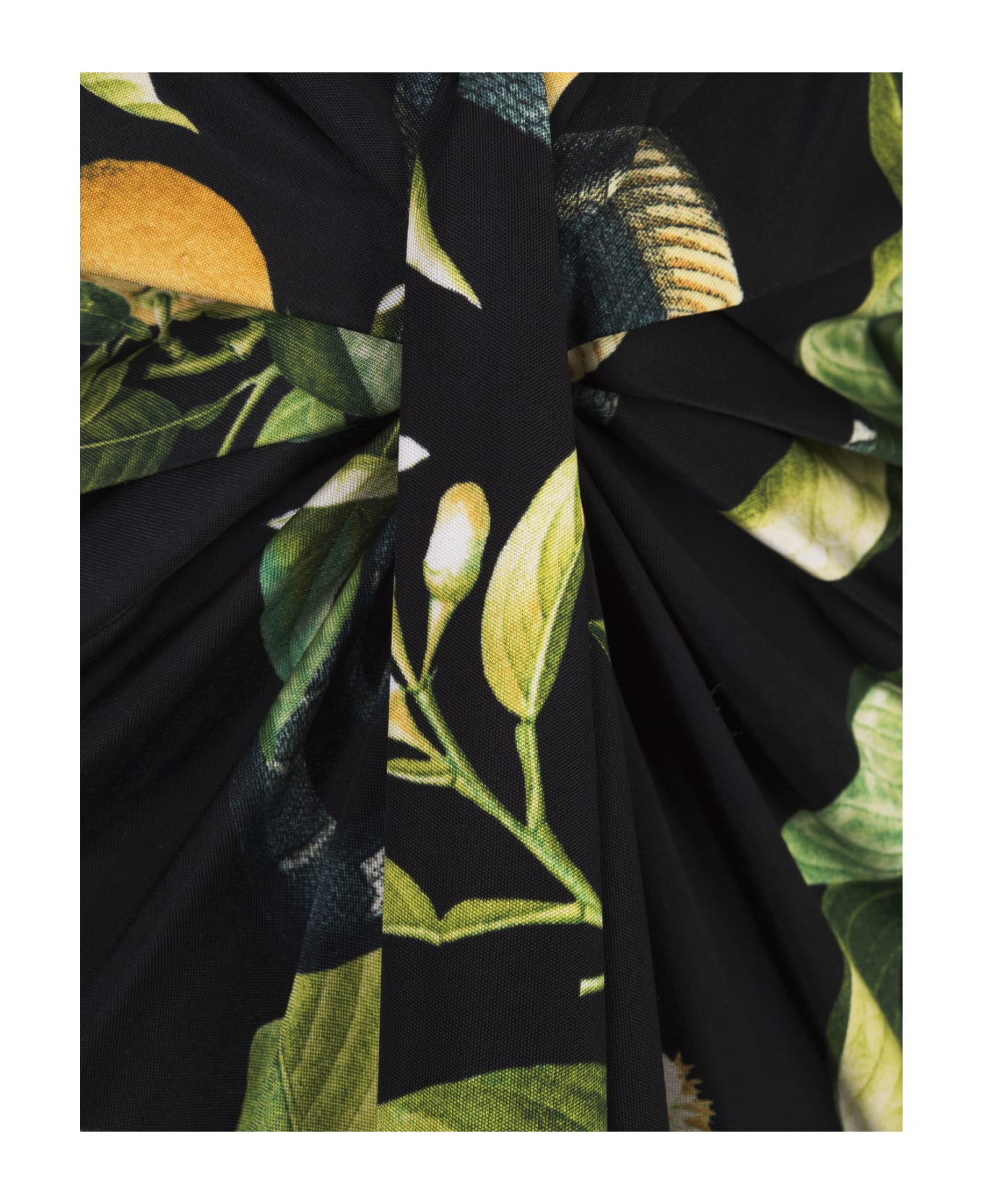 Roberto Cavalli Long Black Dress With Lemons Print - Black