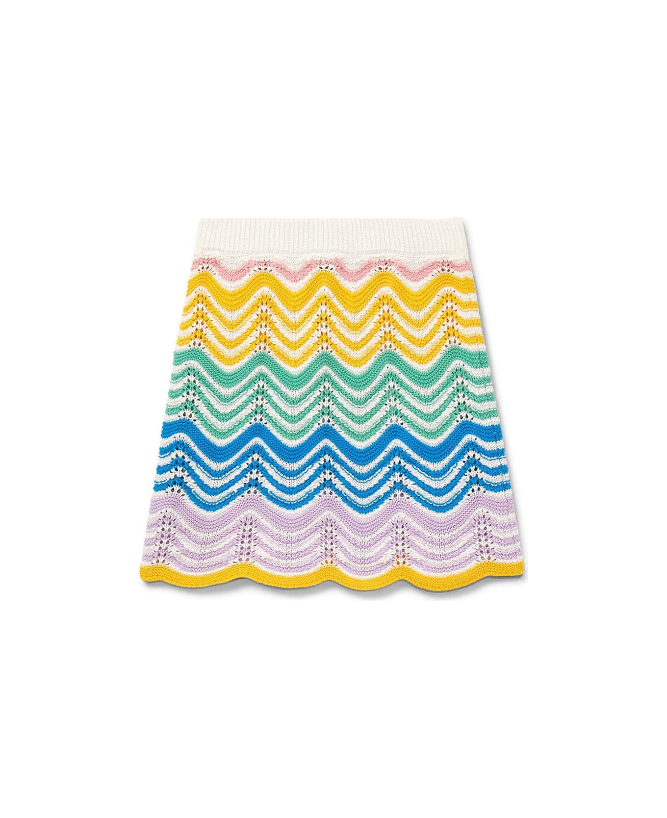 Casablanca Gradient Wave Crochet Skirt - MultiColour スカート