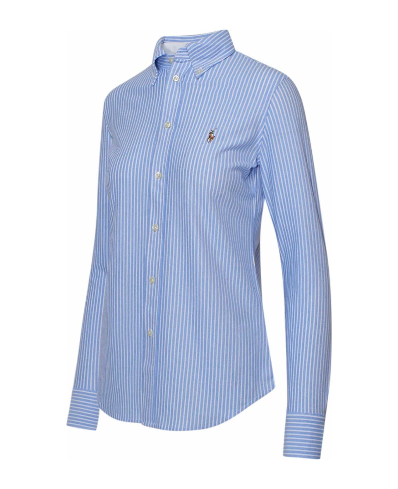 Ralph Lauren Striped Long-sleeve Shirt - Harbour Island Blue White シャツ