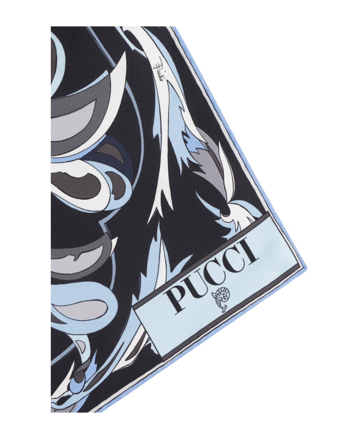 Pucci Printed Silk Scarf - black スカーフ＆ストール