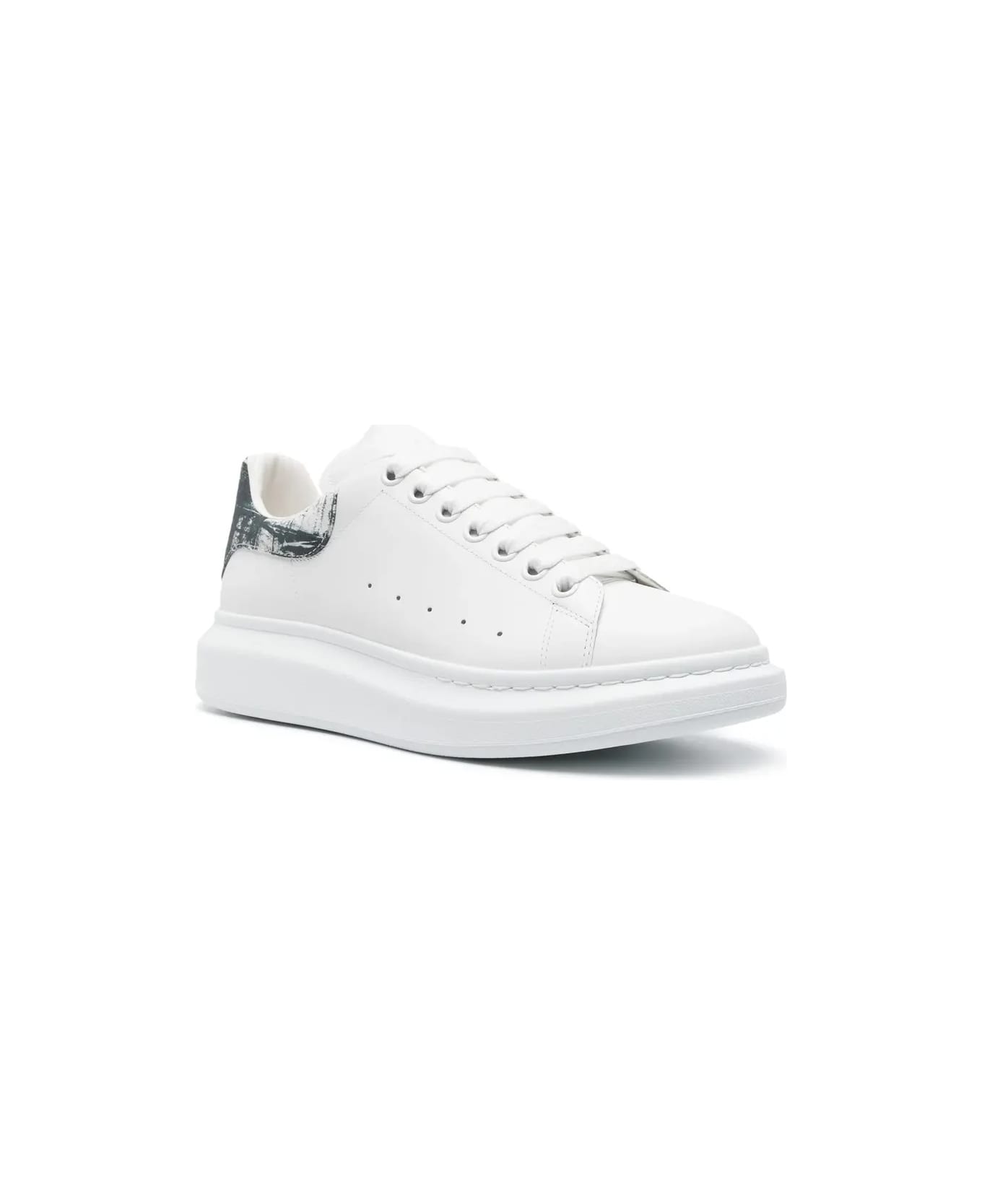 Alexander McQueen White Oversized Sneakers With Fold Print - White