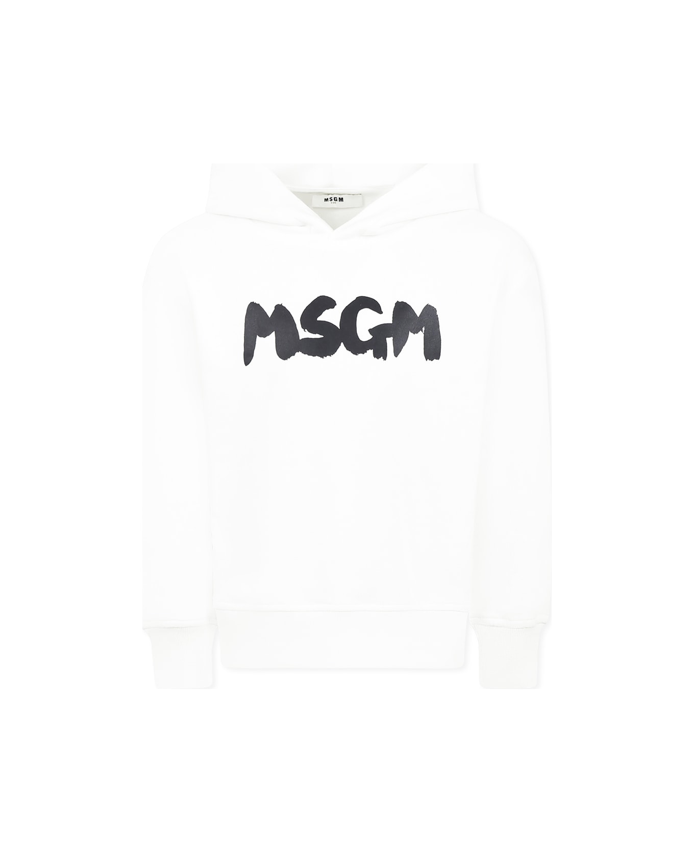 MSGM White Sweatshirt For Kids With Logo - White
