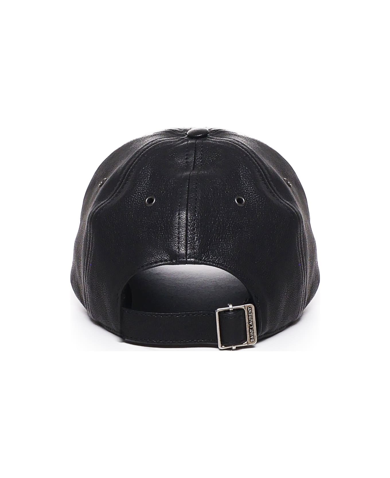 Saint Laurent Leather Cap - Black