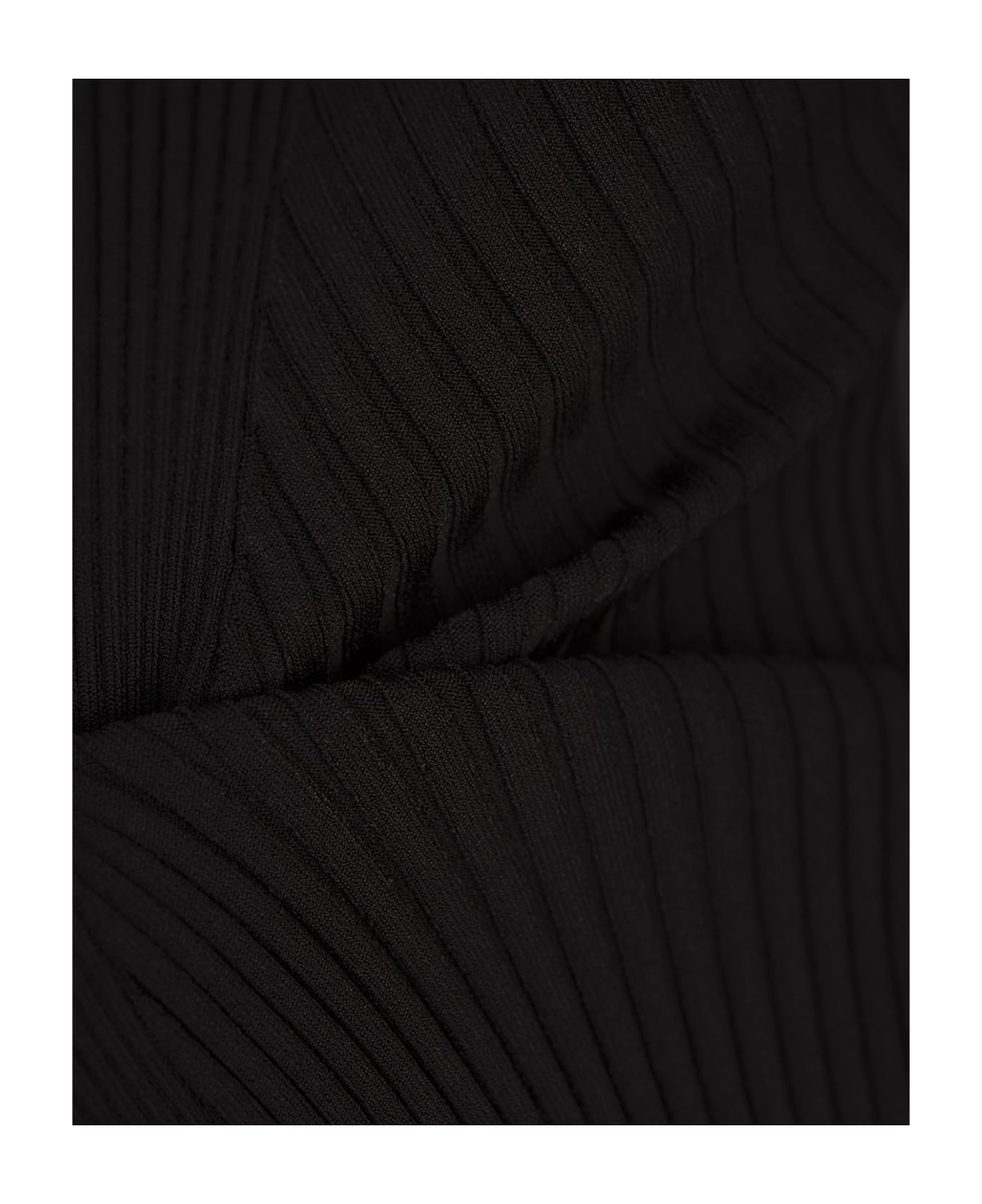Alexander McQueen Knitted Midi Dress With Cut Out - Black