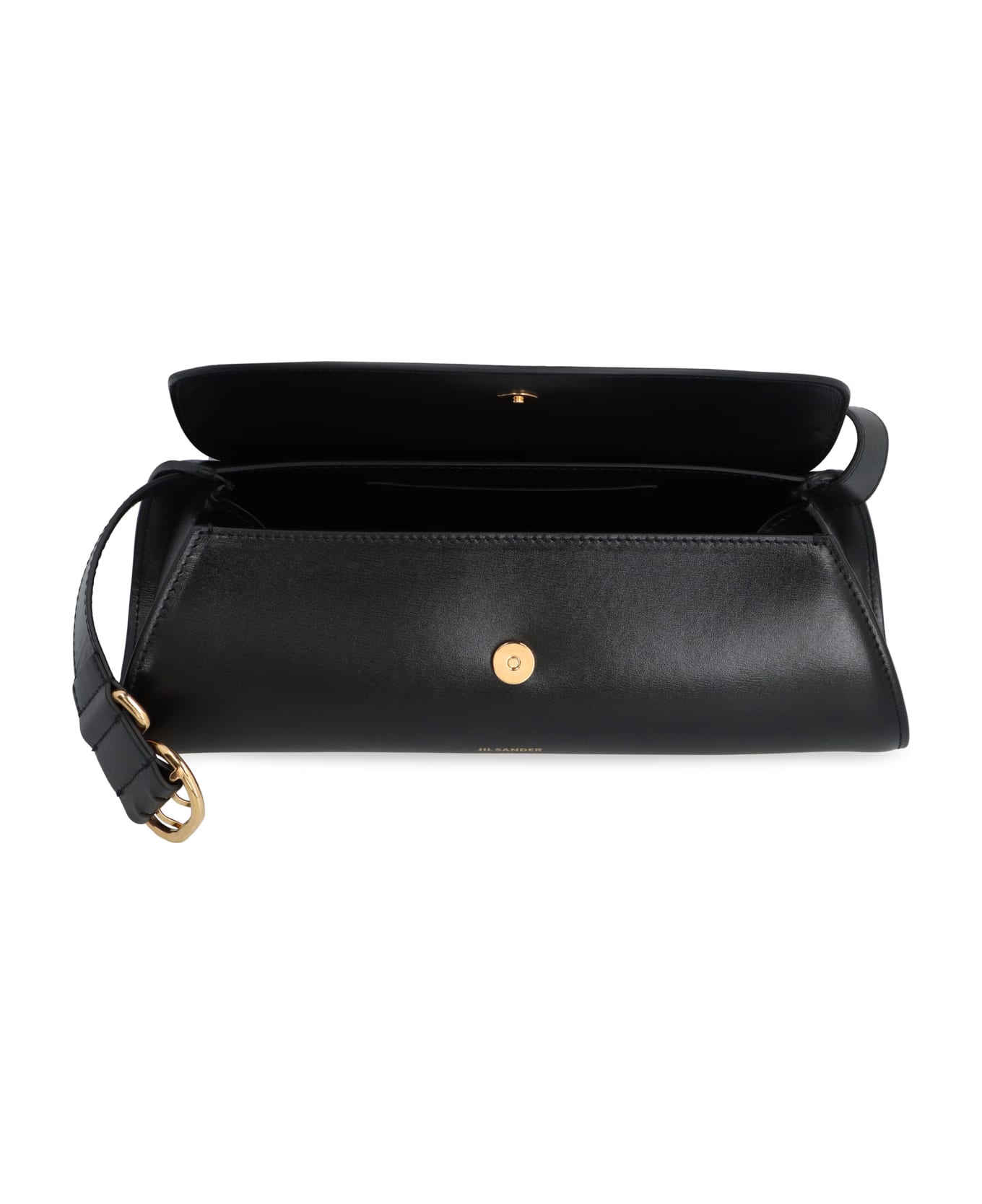 Jil Sander Cannolo Leather Crossbody Bag - Black