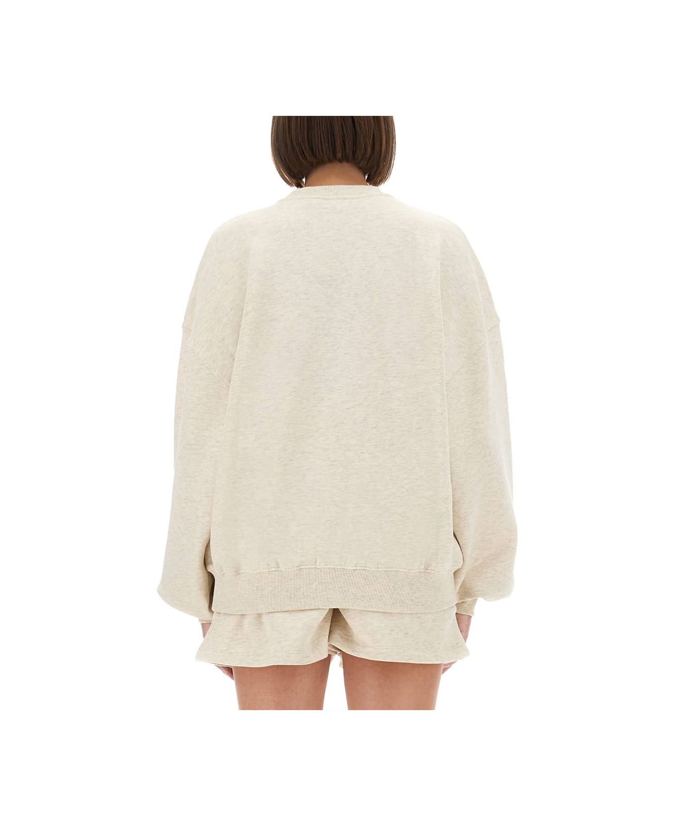 Rotate by Birger Christensen Sweatshirt With Logo - WHITE MELANGE