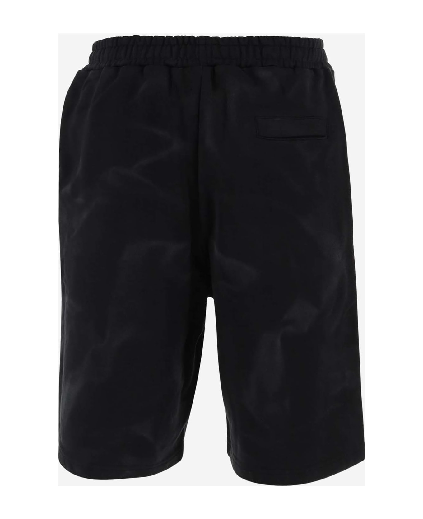 44 Label Group Cotton Bermuda Shorts With Logo Shorts - BLACK