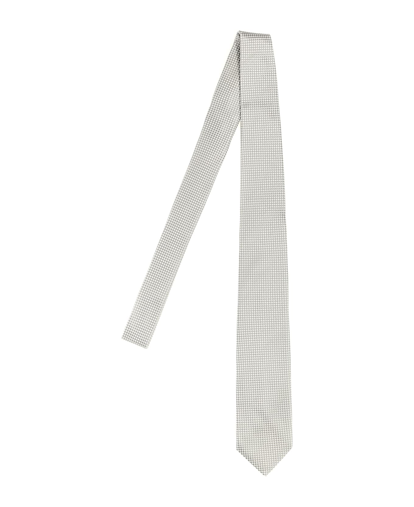 Barba Napoli Patterned Tie - Silver