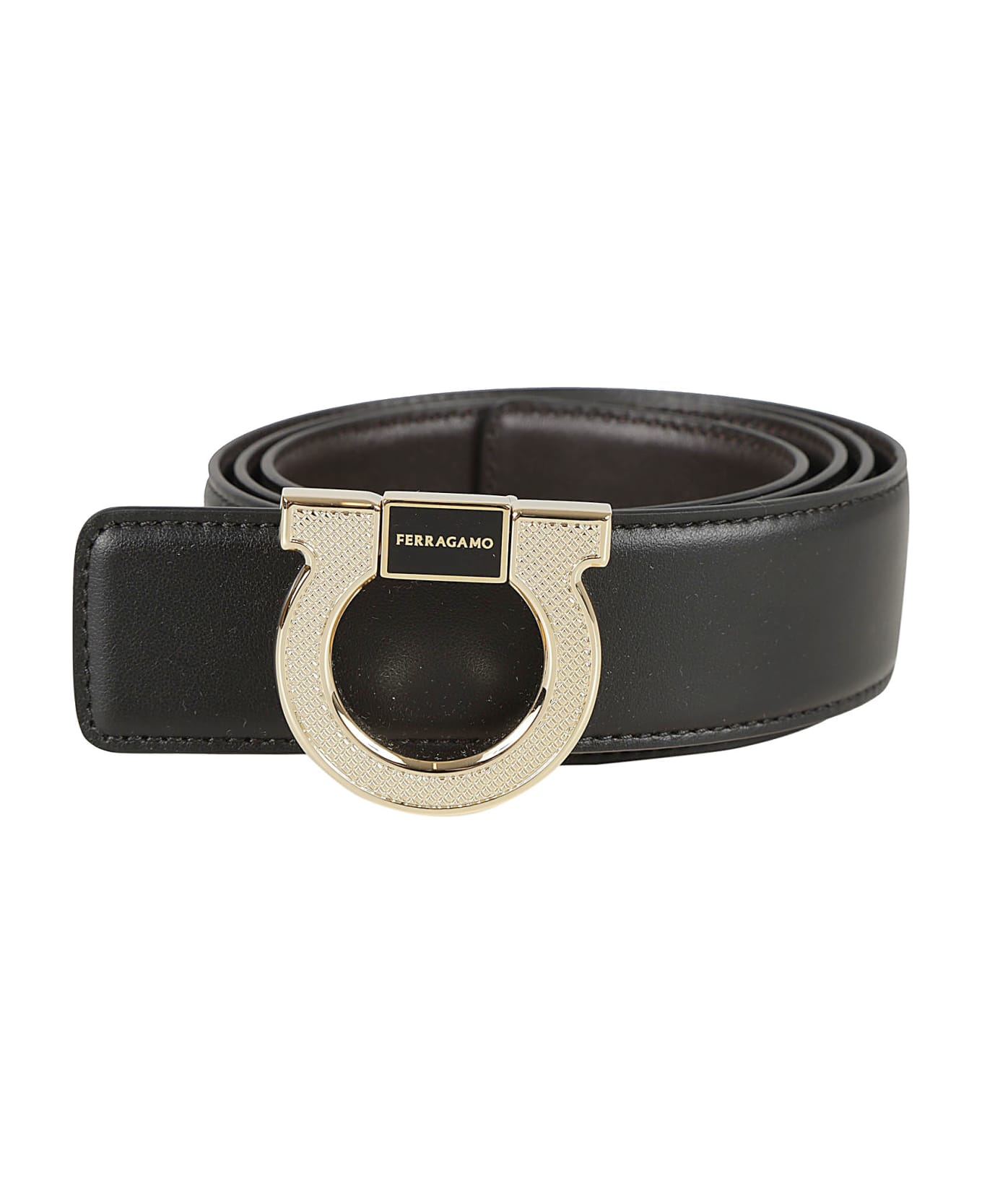 Ferragamo Embellished Buckle Belt - Black