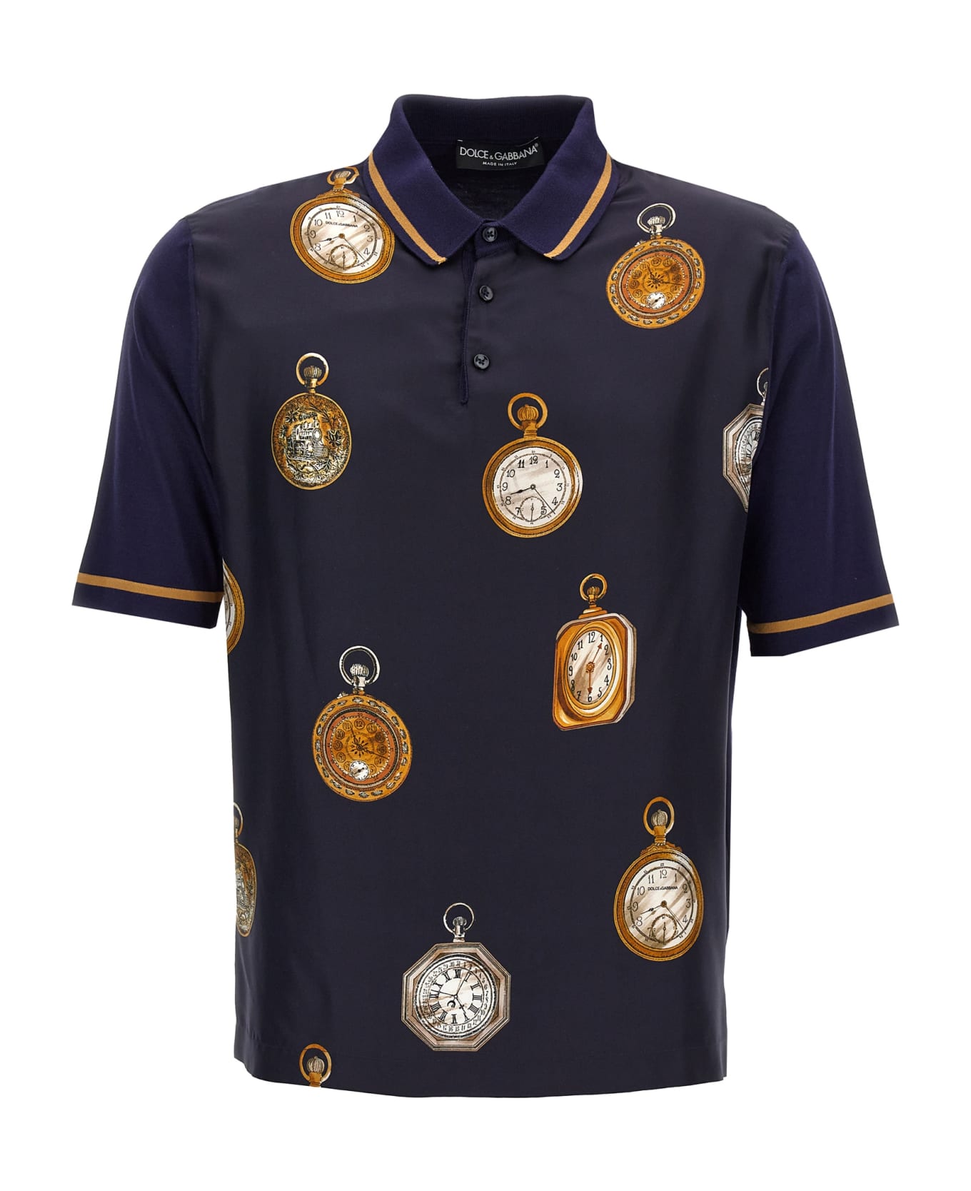 Dolce & Gabbana 'orologi' Polo Shirt - Blue ポロシャツ