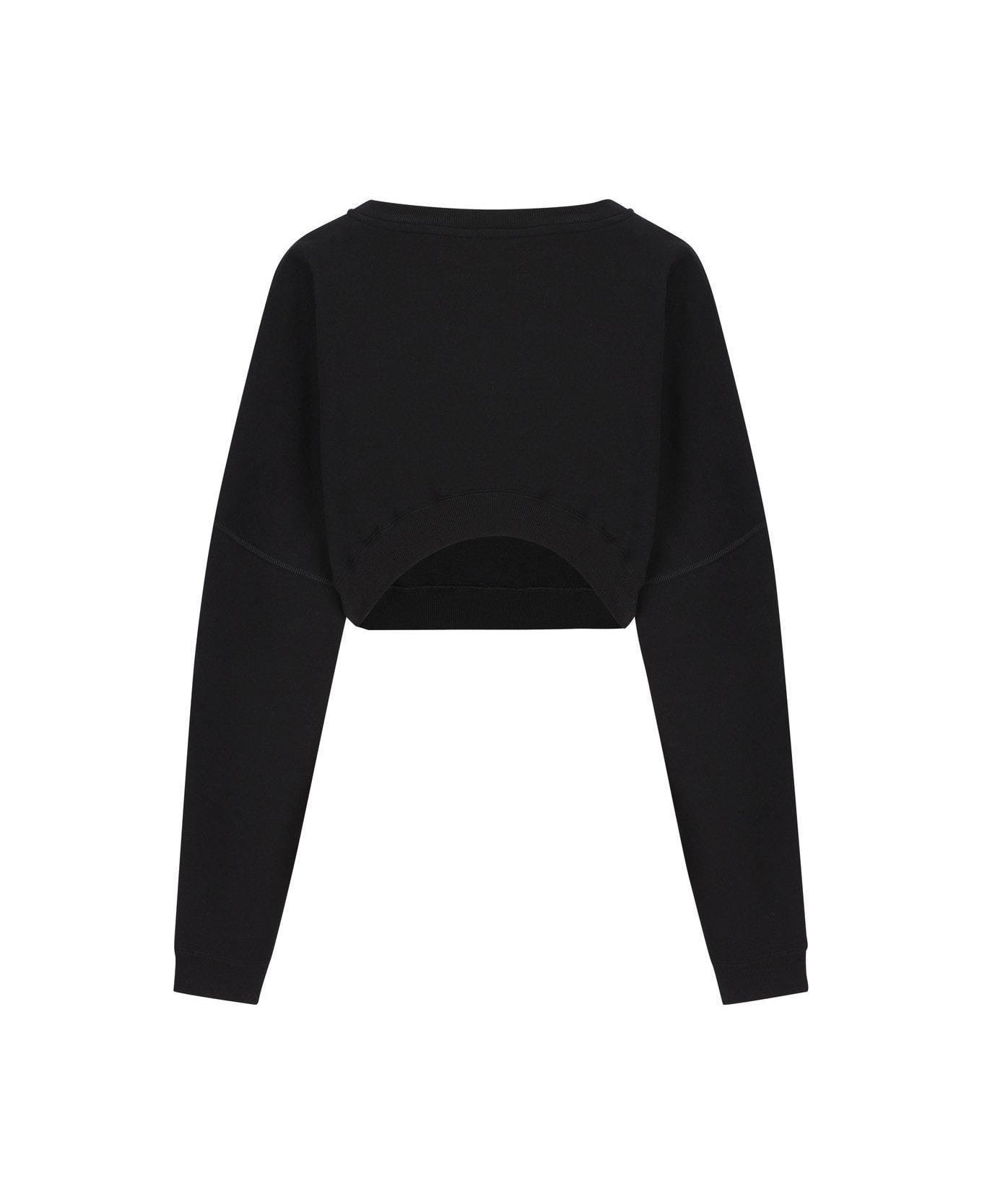 Saint Laurent Crewneck Cropped Sweatshirt - Noir