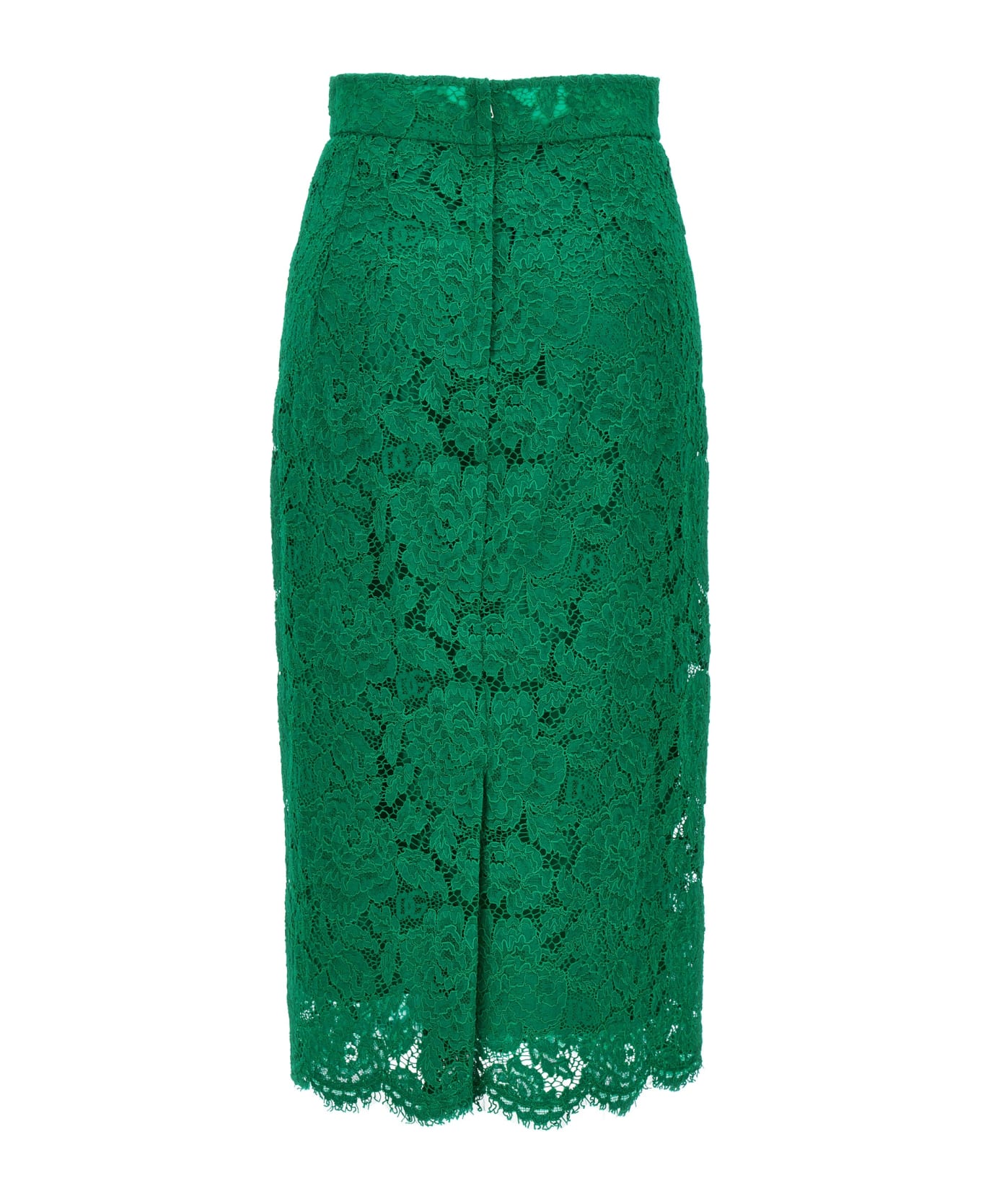 Dolce & Gabbana Lace Midi Skirt - Green