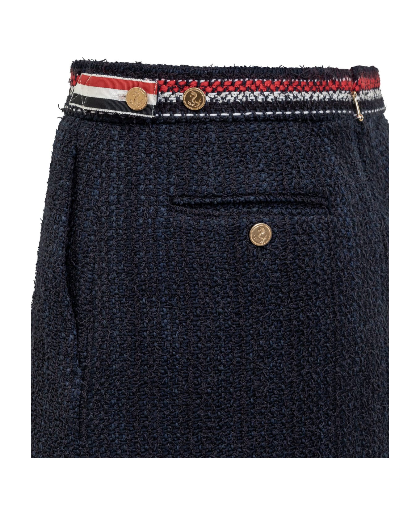 Thom Browne Thigh Length Side Tab Skirt - NAVY
