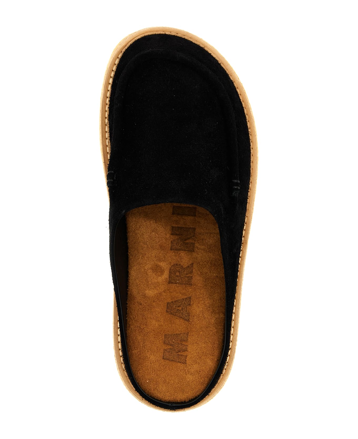 Marni Suede Sabots - Black