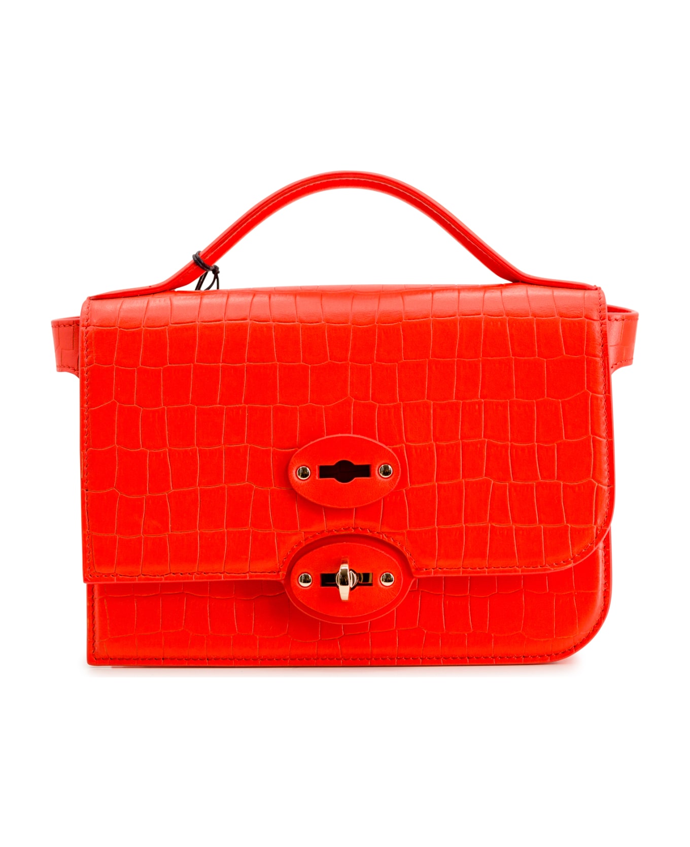 Zanellato Ella Crocodile-embossed Leather Bag - Red