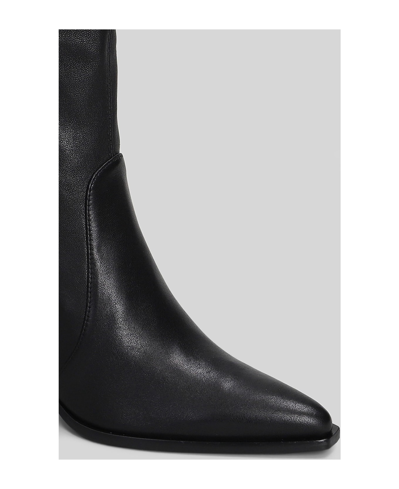 Stuart Weitzman Jolene Bootie High Heels Ankle Boots In Black Leather - black