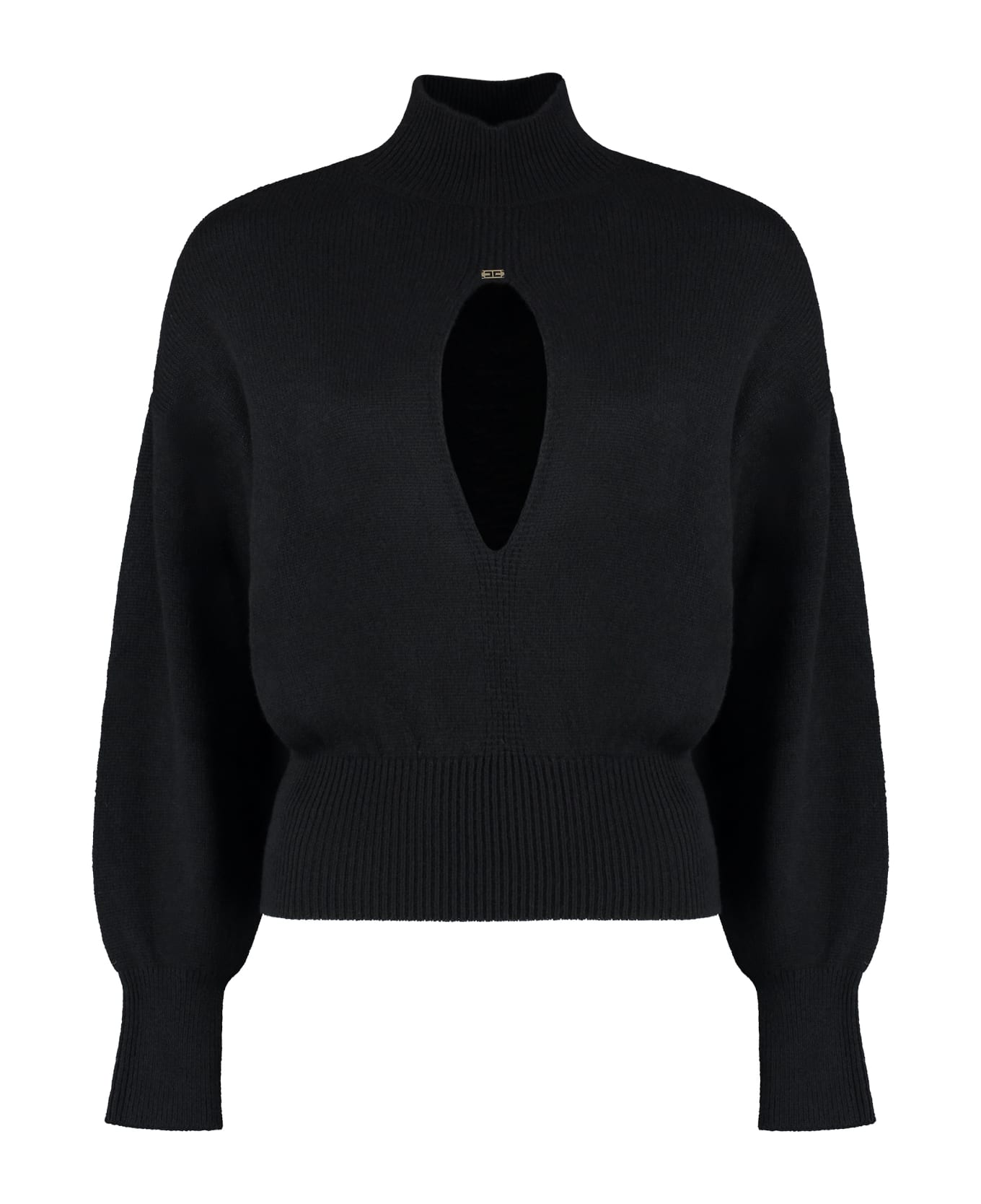 Elisabetta Franchi Wool And Cachemire Turtleneck Pullover - black