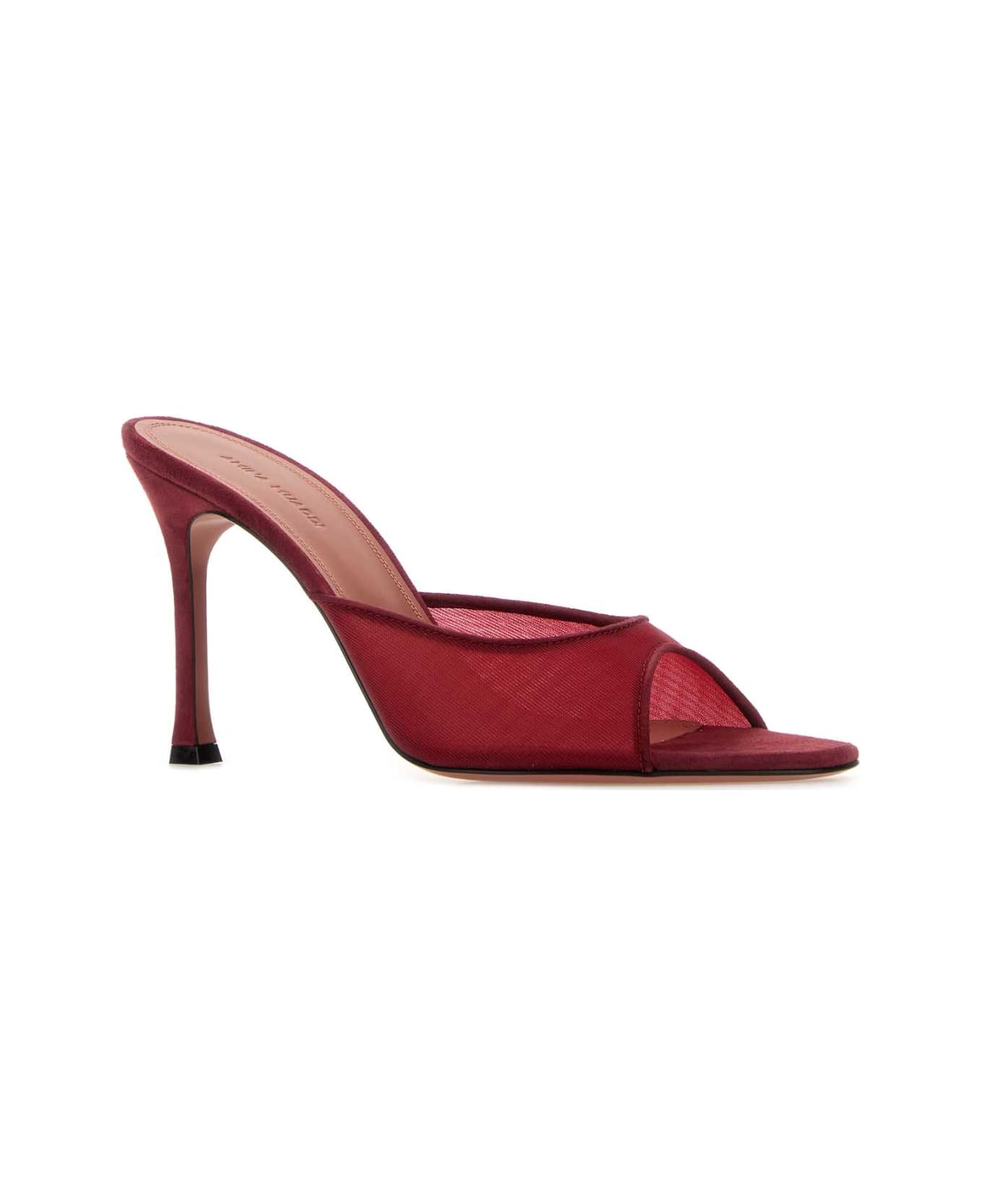 Amina Muaddi Red Mesh Alexa Mules - RUBY95MMSRHEEL