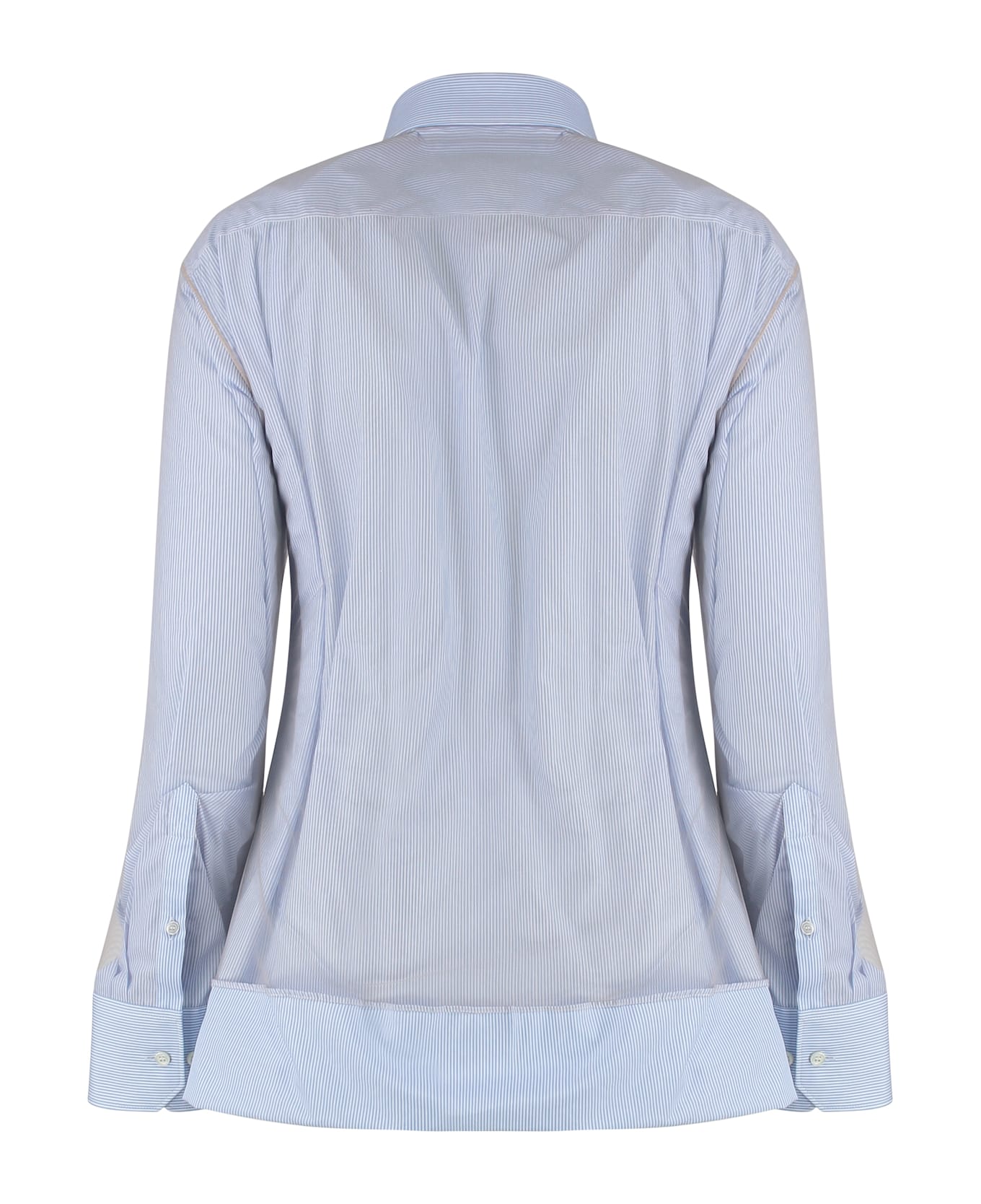 Maison Margiela Striped Cotton Shirt - Light Blue