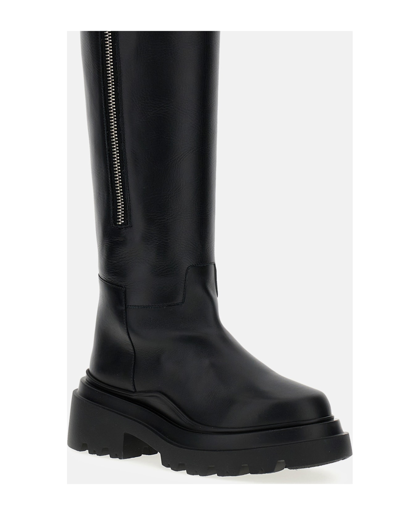 Plan C Knee-high Zip Boots - Black