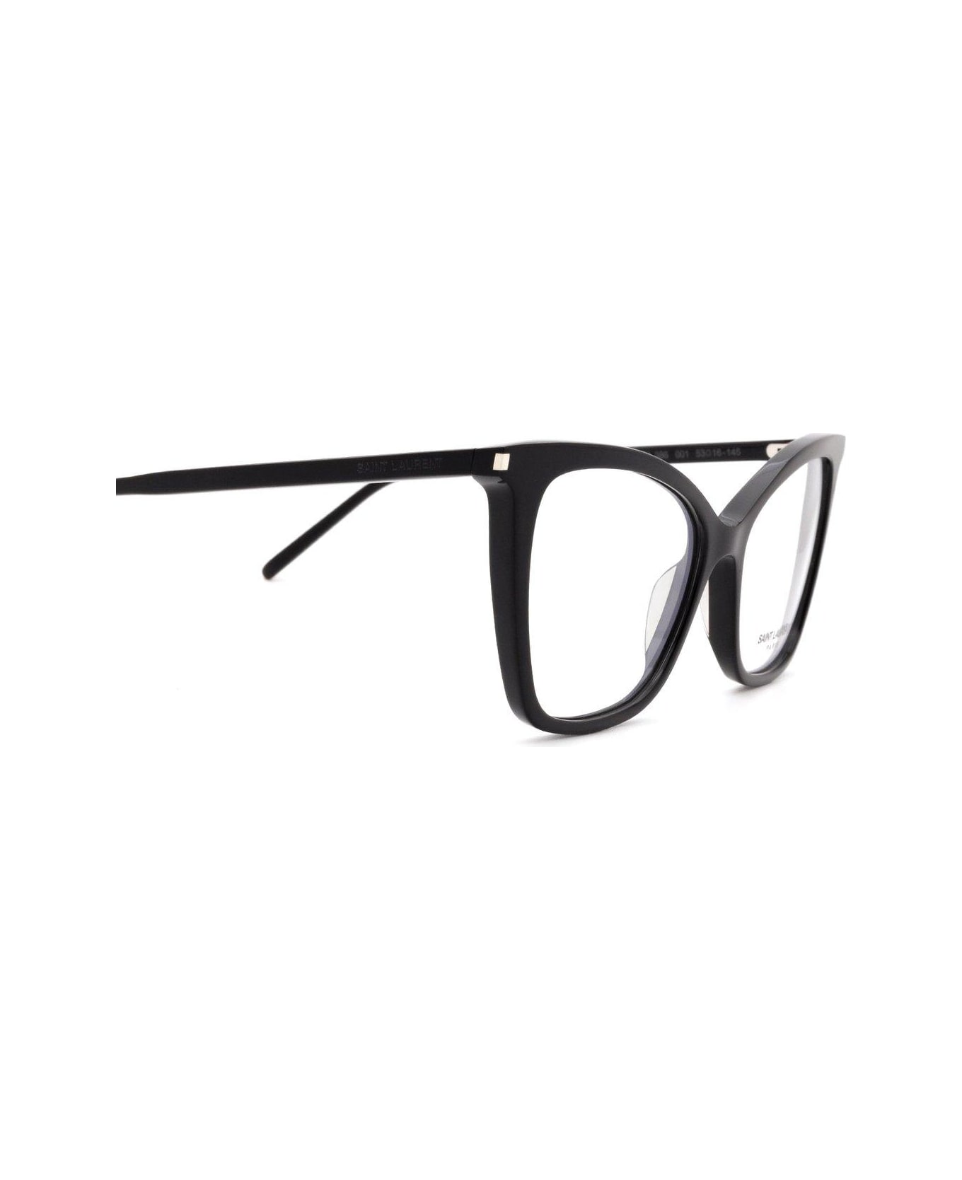 Saint Laurent Eyewear Cat-eye Glasses - 001 black black transpare