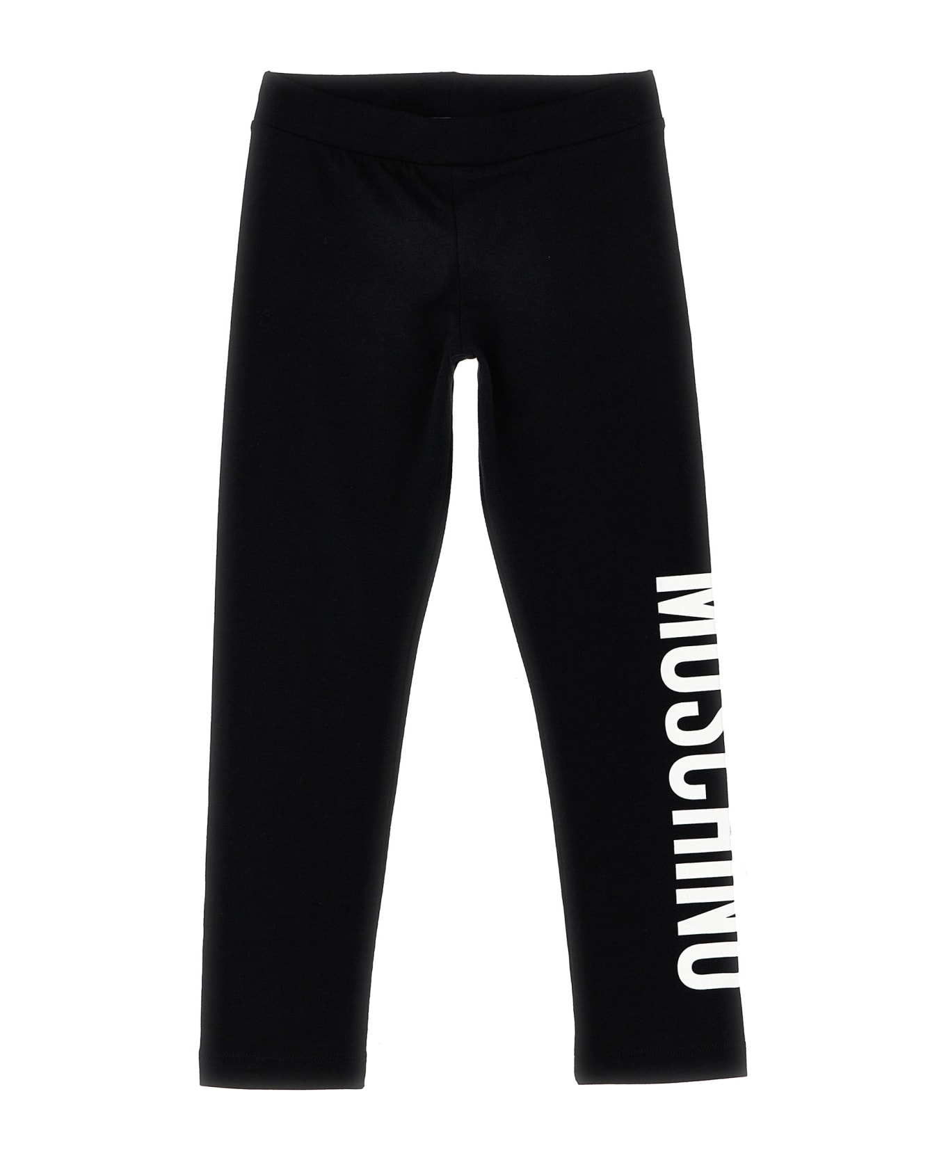 Moschino Logo Print Leggings - White/Black ボトムス