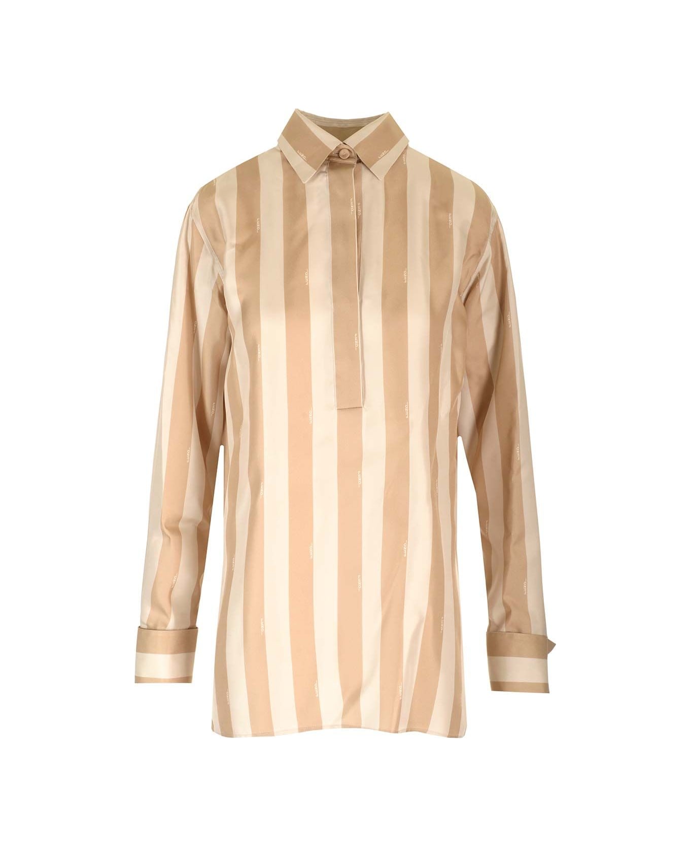 Fendi Pequin Stripes Silk Shirt - Beige