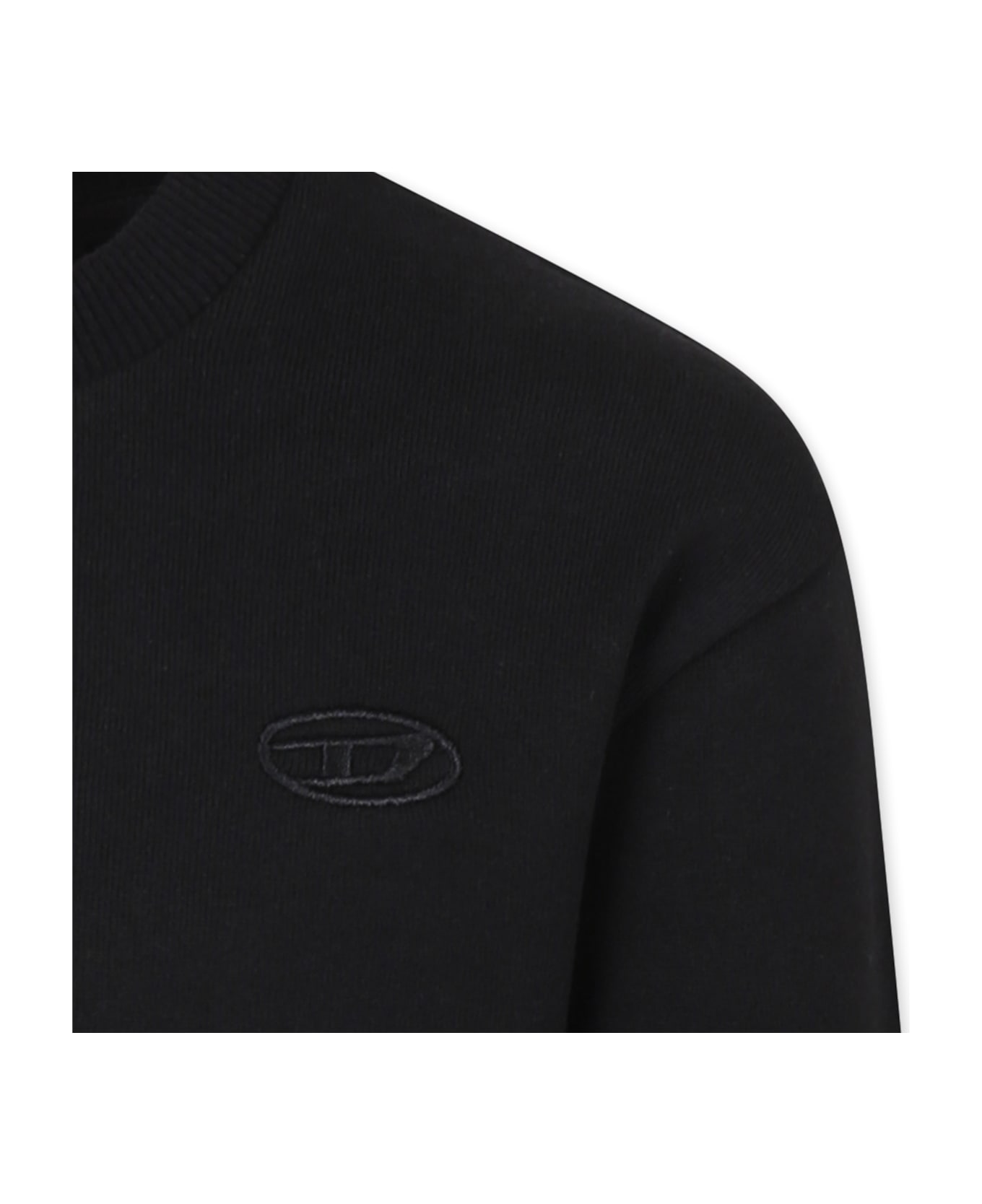 Diesel Black Sweatshirt For Boy With Logo - Black