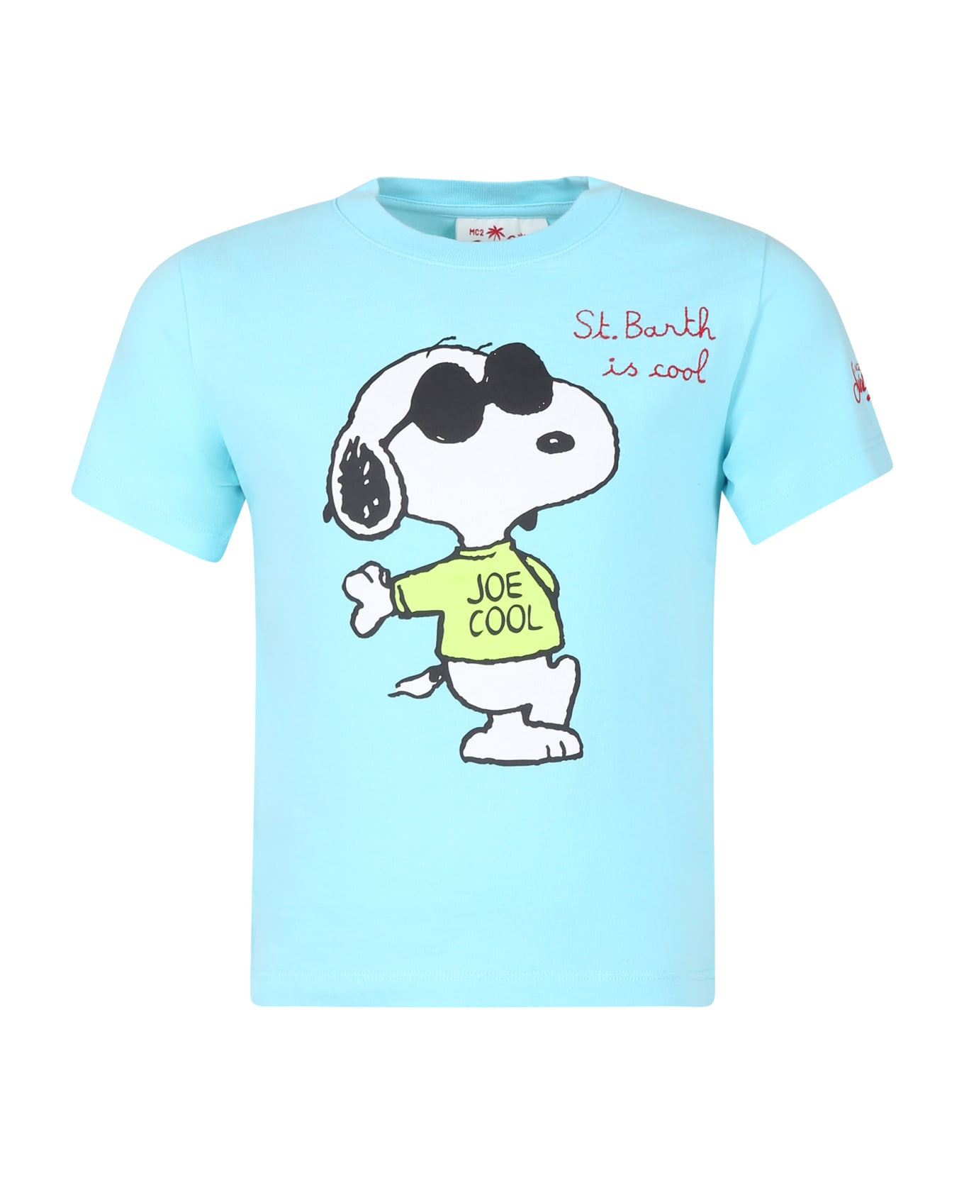 MC2 Saint Barth Light Blue T-shirt For Boy With Snoopy Print - Light Blue