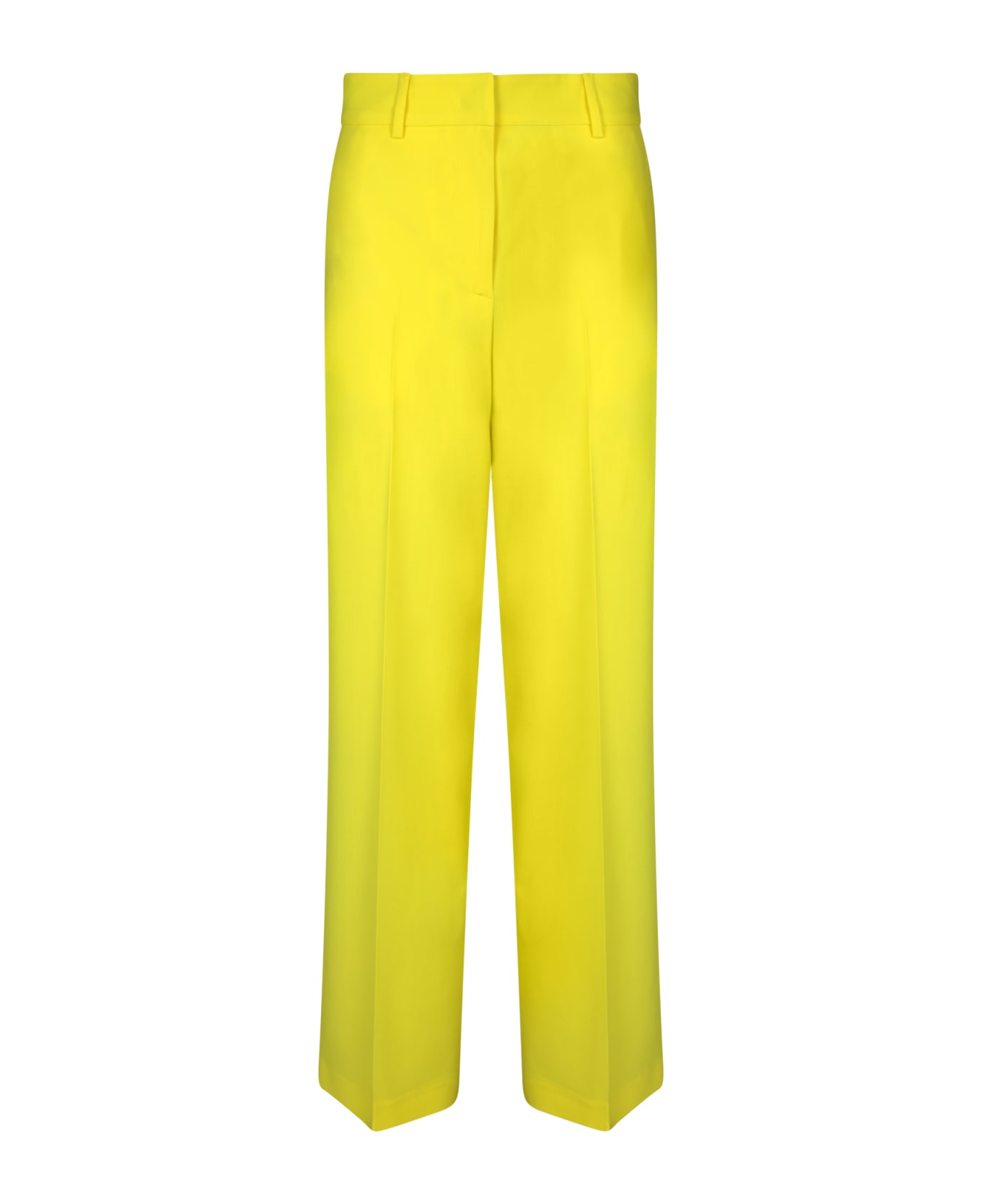 MSGM White Tailored Trousers - Yellow ボトムス