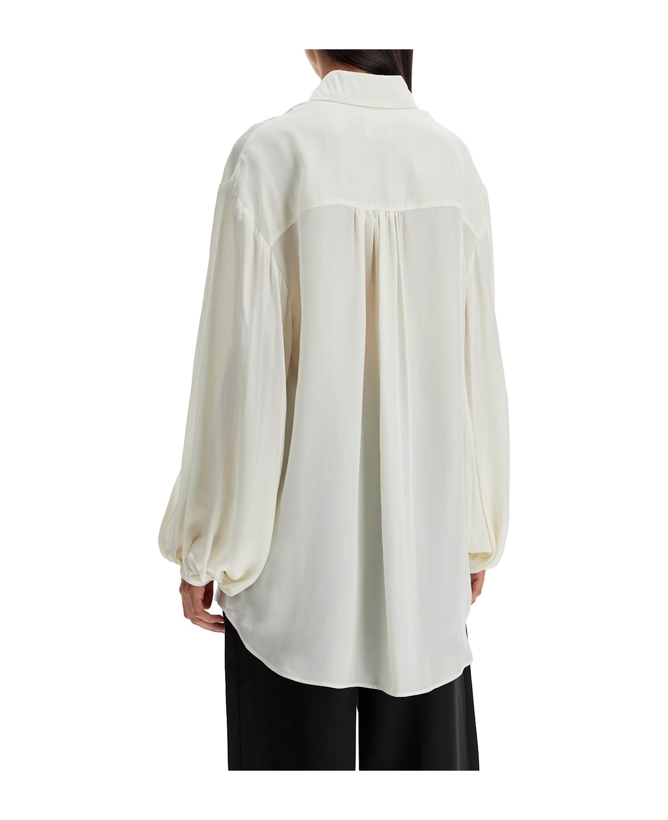 Khaite 'the Bam Top' Pleated Shirt - Cream