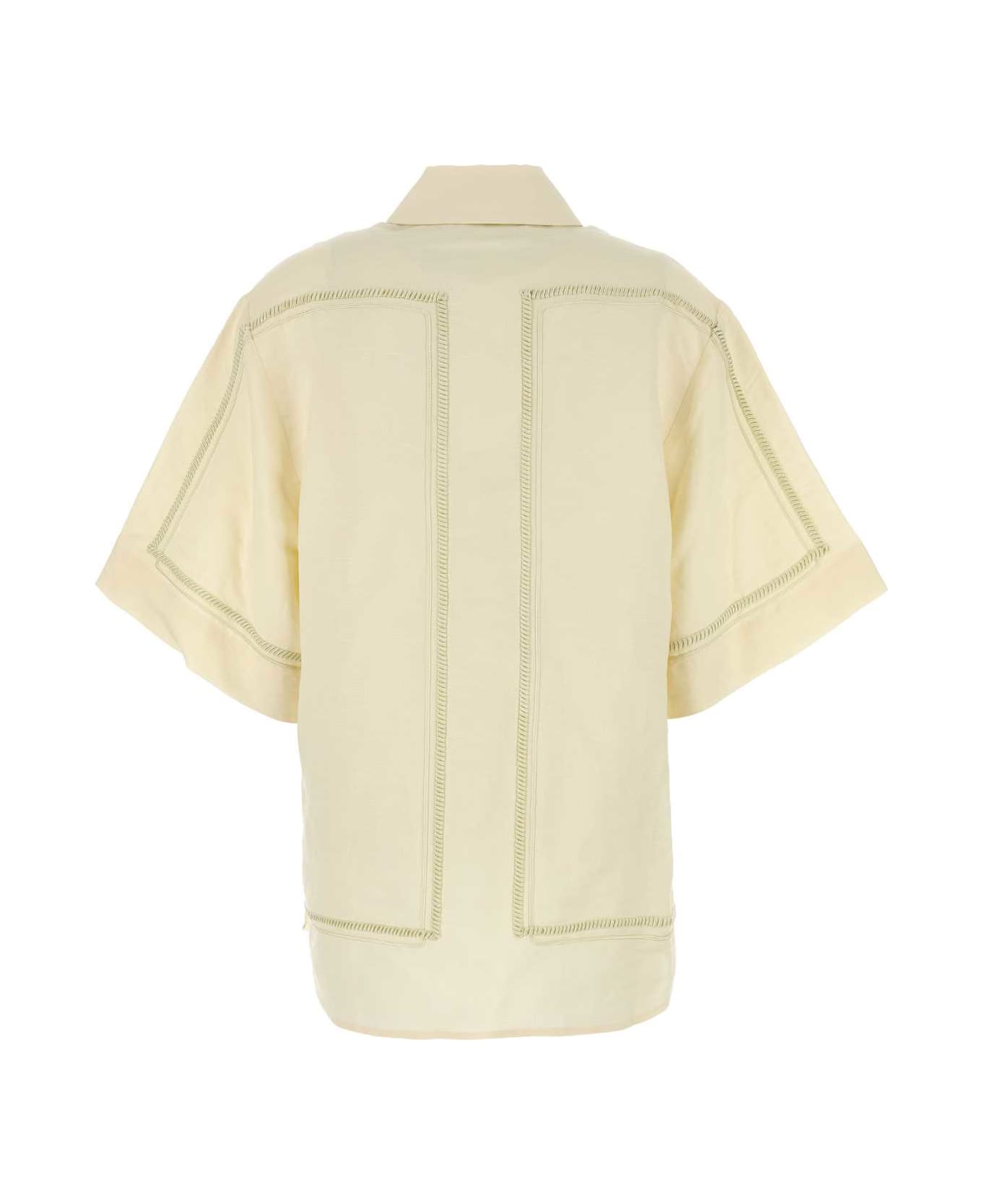 Camilla and Marc Cream Linen Blend Fortuna Shirt - LEMON