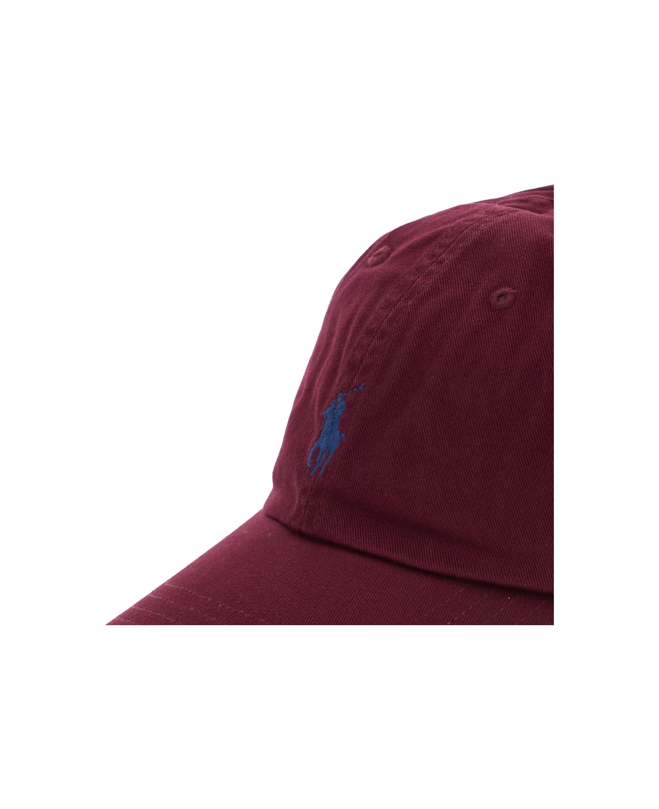 Polo Ralph Lauren Bordeaux Baseball Cap With Logo Embroidery In Cotton Man - Bordeaux