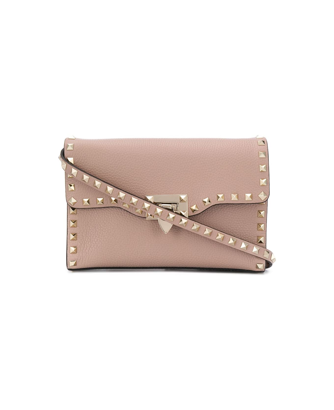 Valentino Garavani Rockstud Small Leather Shoulder Bag - Powder