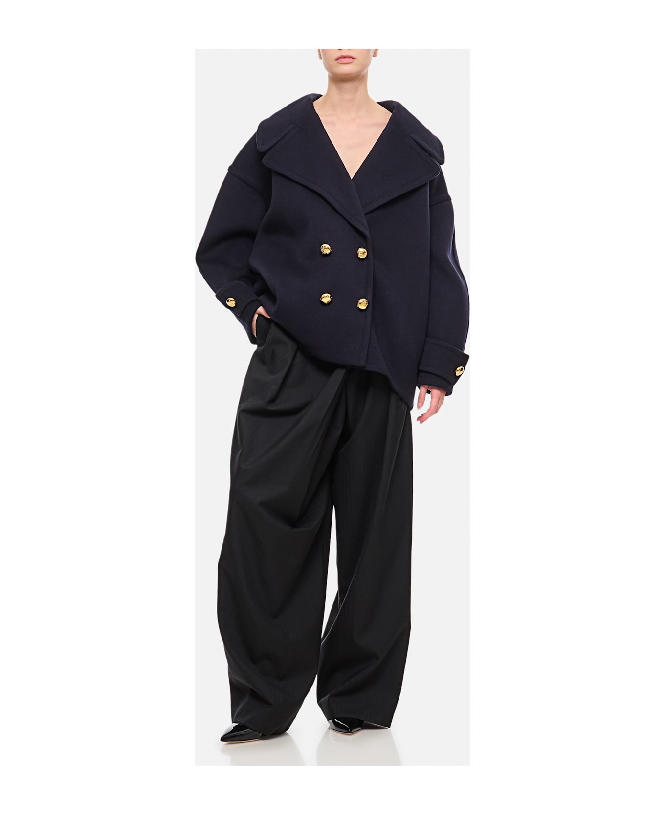 Loewe Wool Wrap Trousers - Black