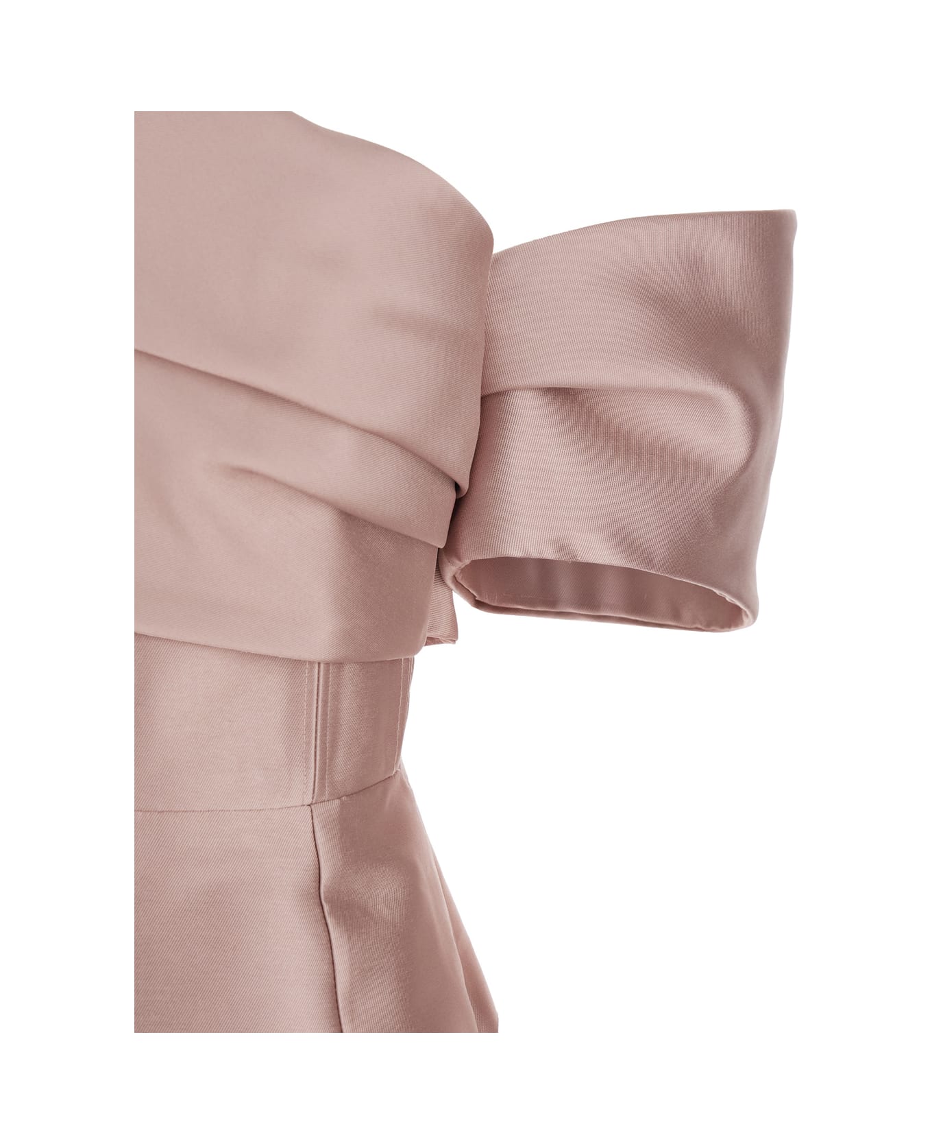 Solace London 'mirla' Pink Long Dress With Off-the-shoulder Design And Back Slit In Fabric Woman - Pink