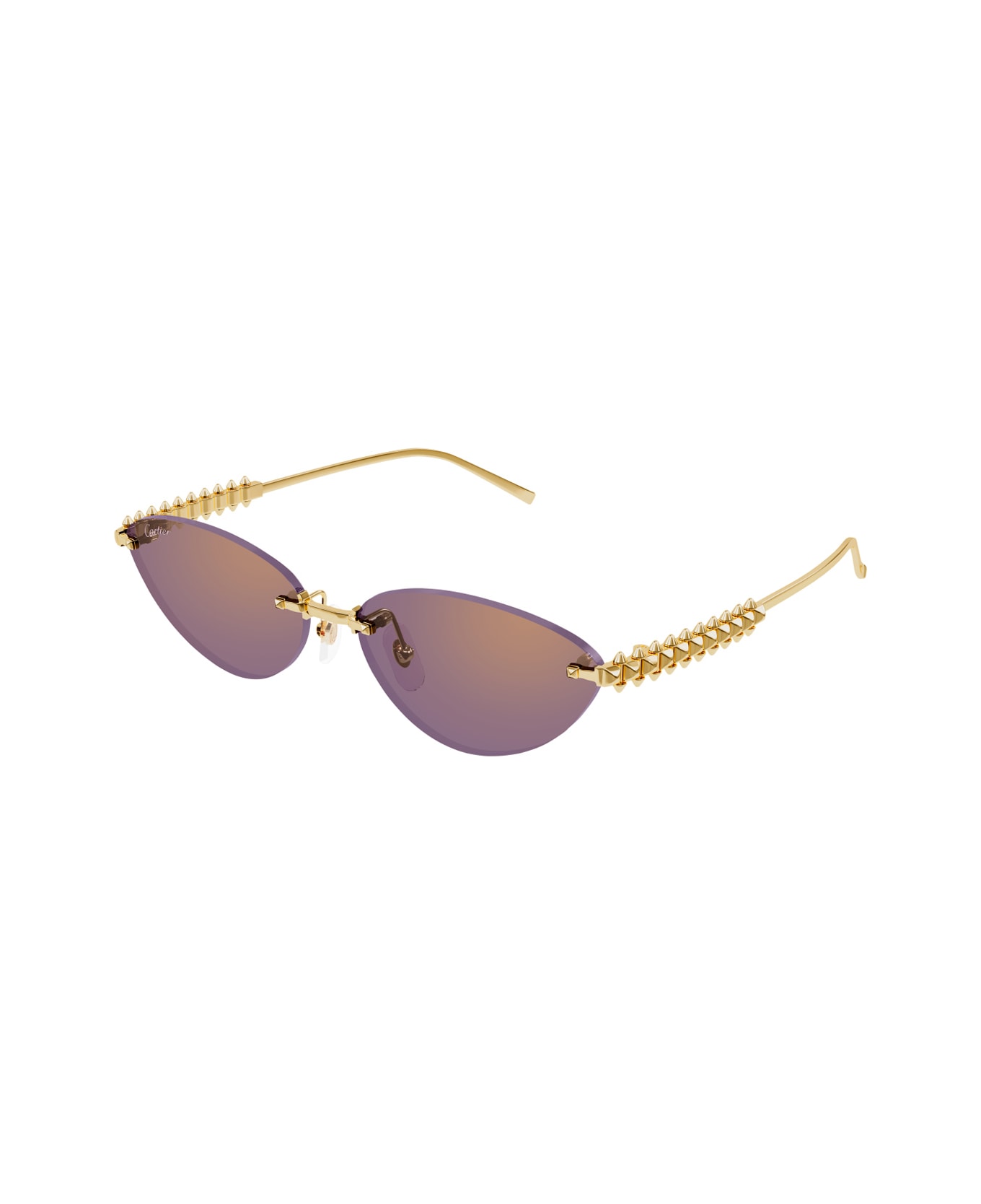 Cartier Eyewear Cartier Ct0543s Clash De Cartier 004 Gold Violet Sunglasses - Oro