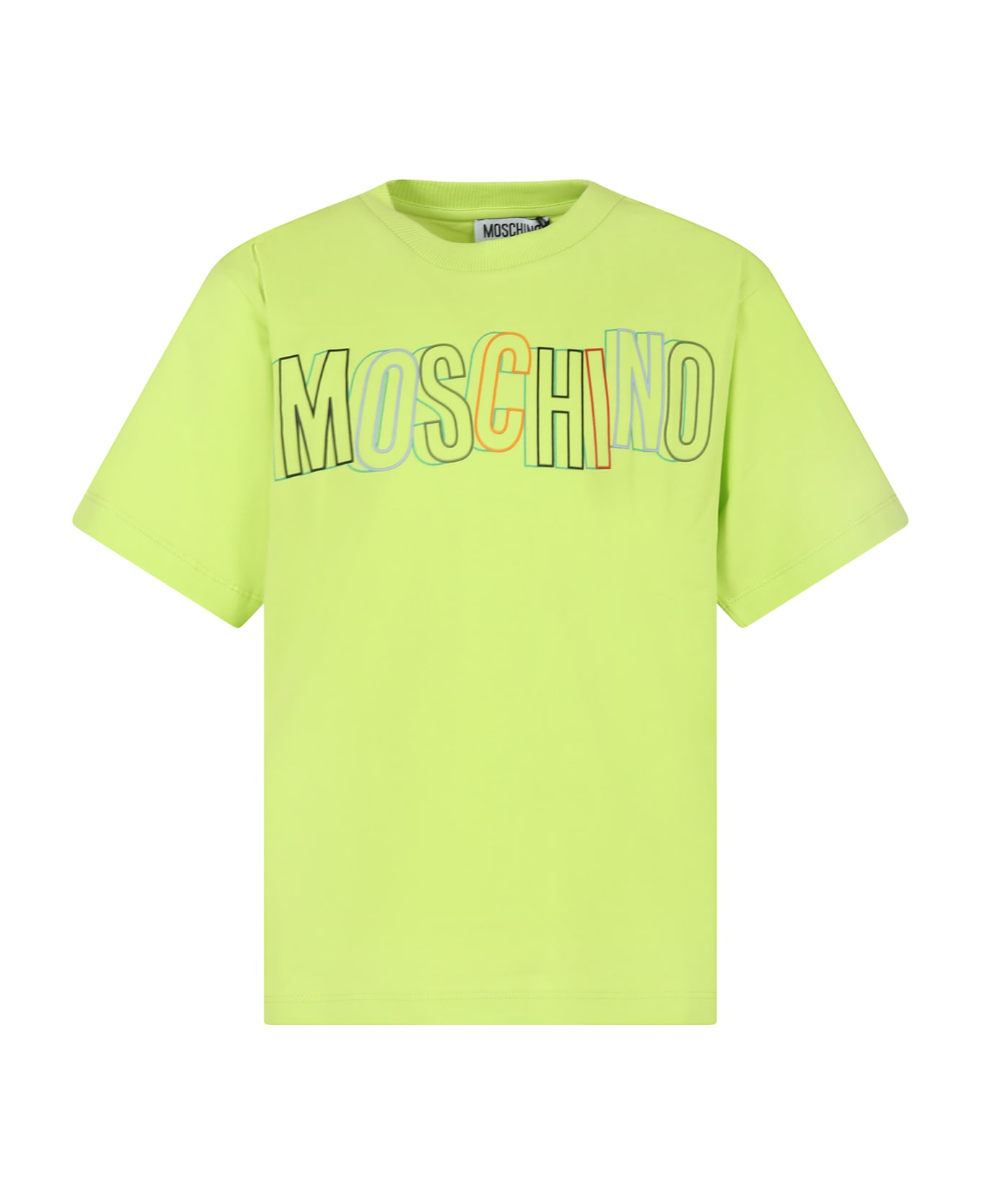 Moschino Yellow T-shirt For Boy With Logo - Yellow Tシャツ＆ポロシャツ