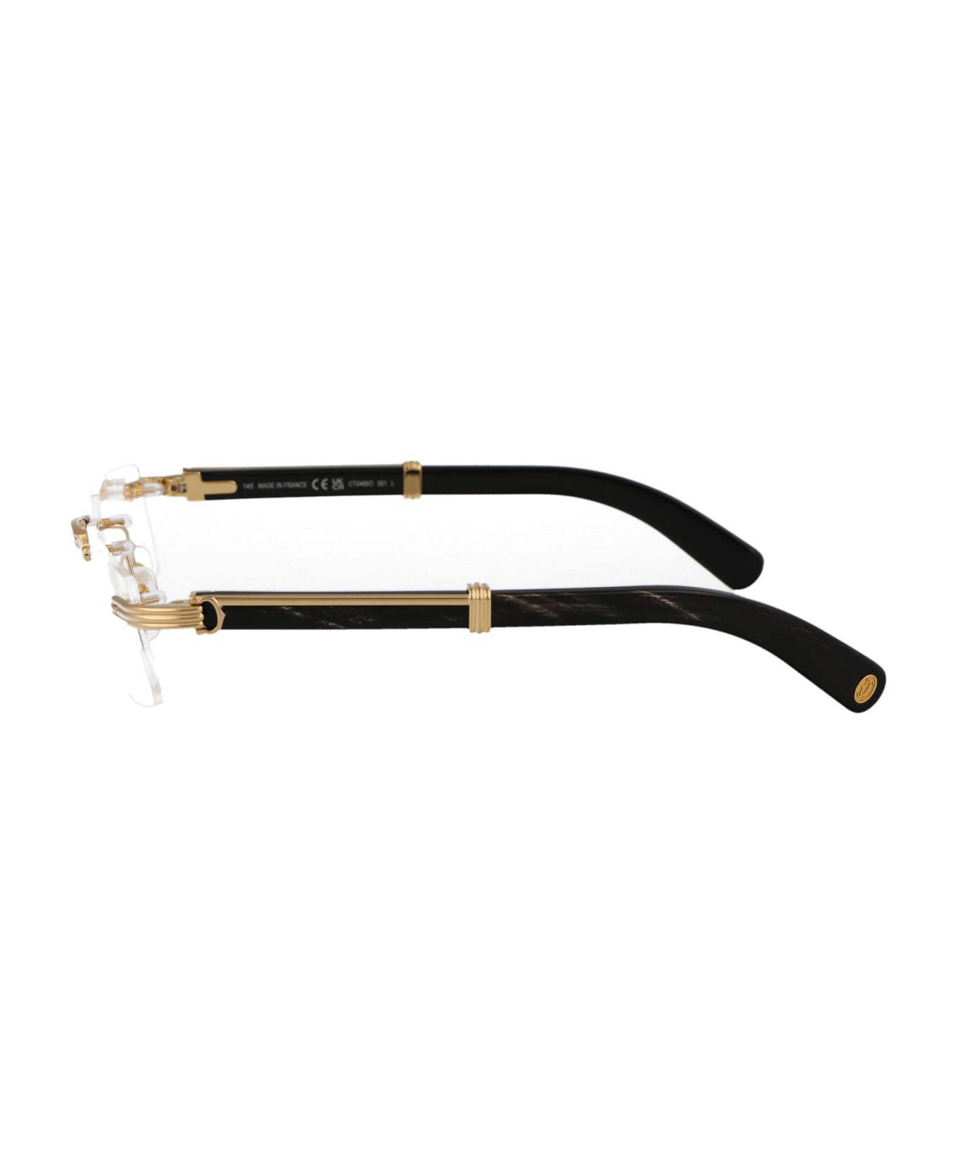 Cartier Eyewear Ct0485o Glasses - 001 GOLD BLACK TRANSPARENT