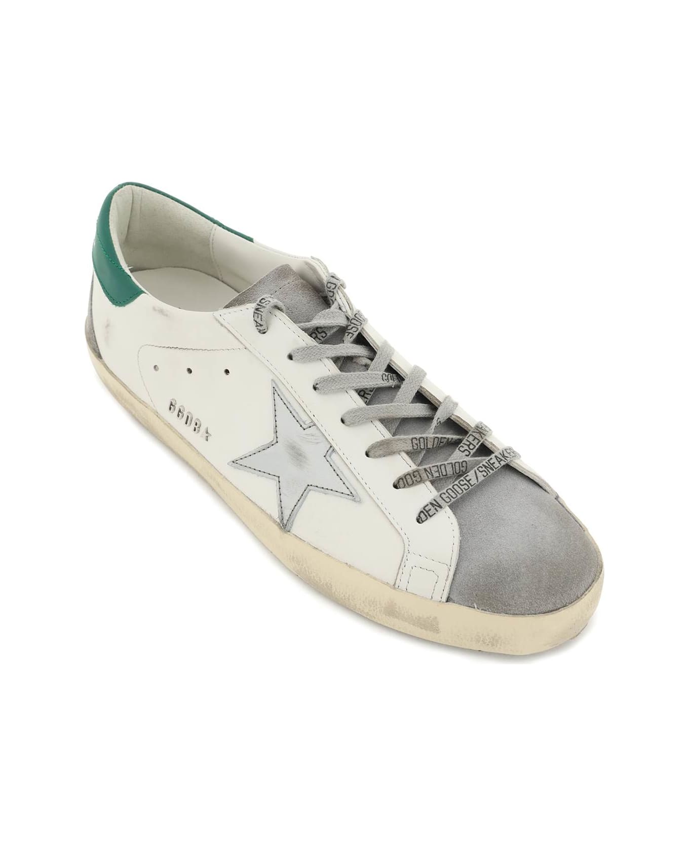 Golden Goose Super-star Sneakers - WHITE/GREY/SILVER/GREEN (White)